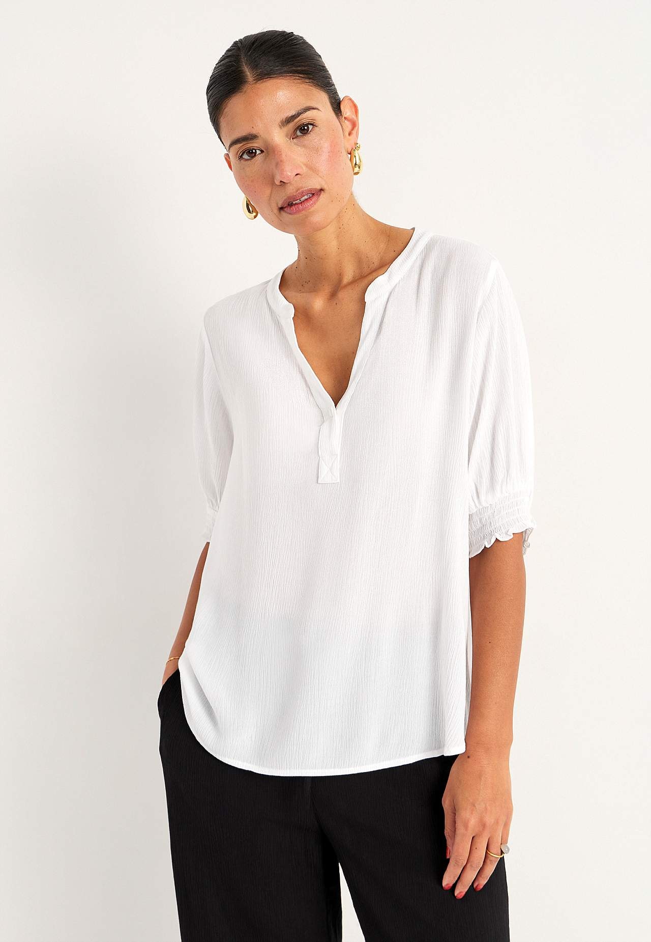 Bluse aus Krepp
