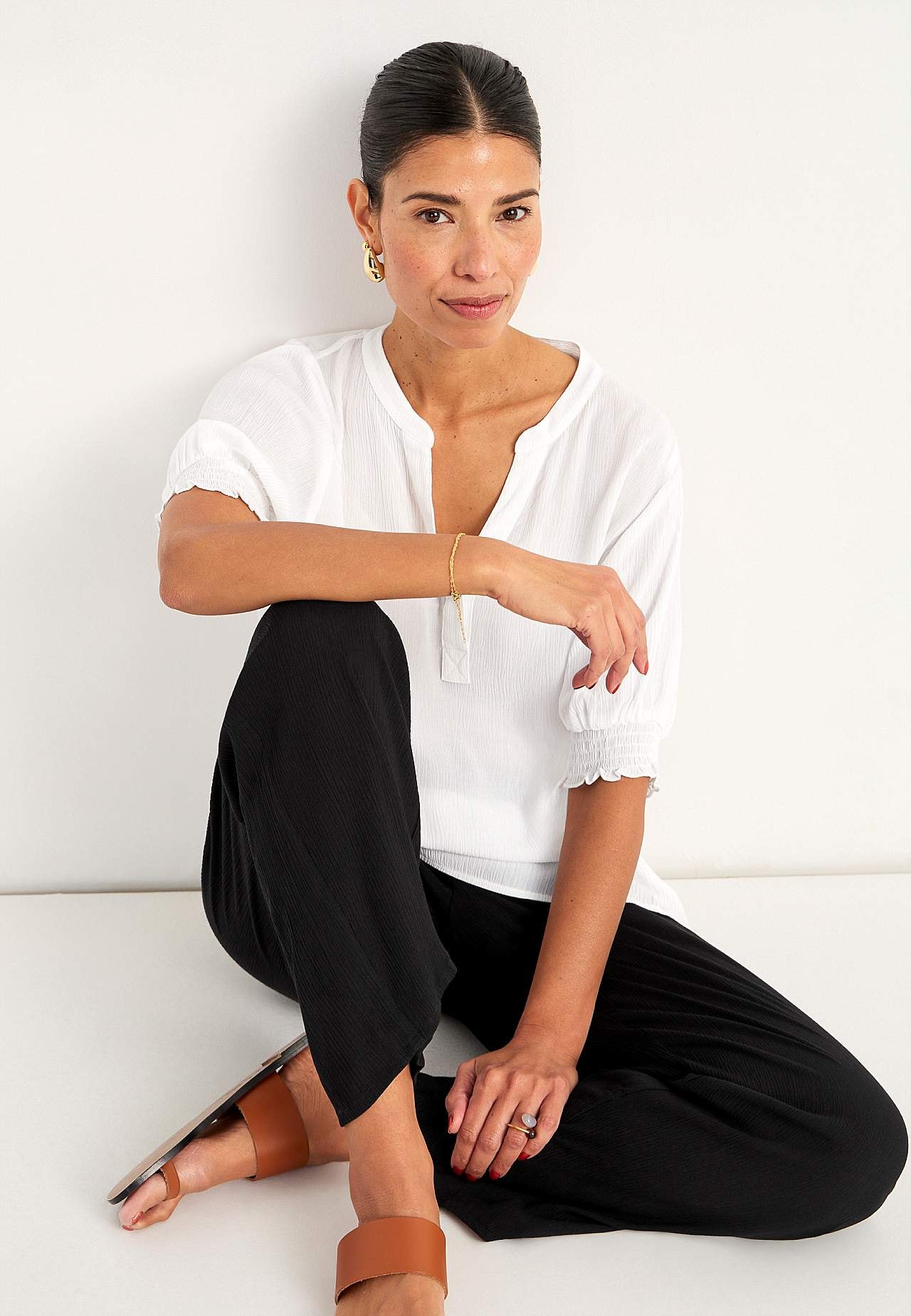Bluse aus Krepp