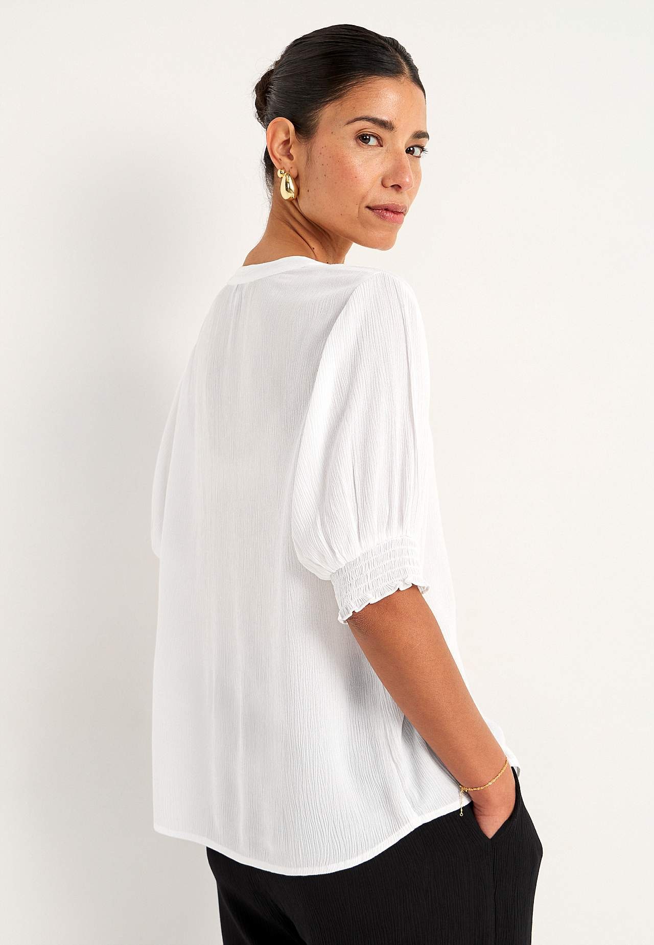 Bluse aus Krepp