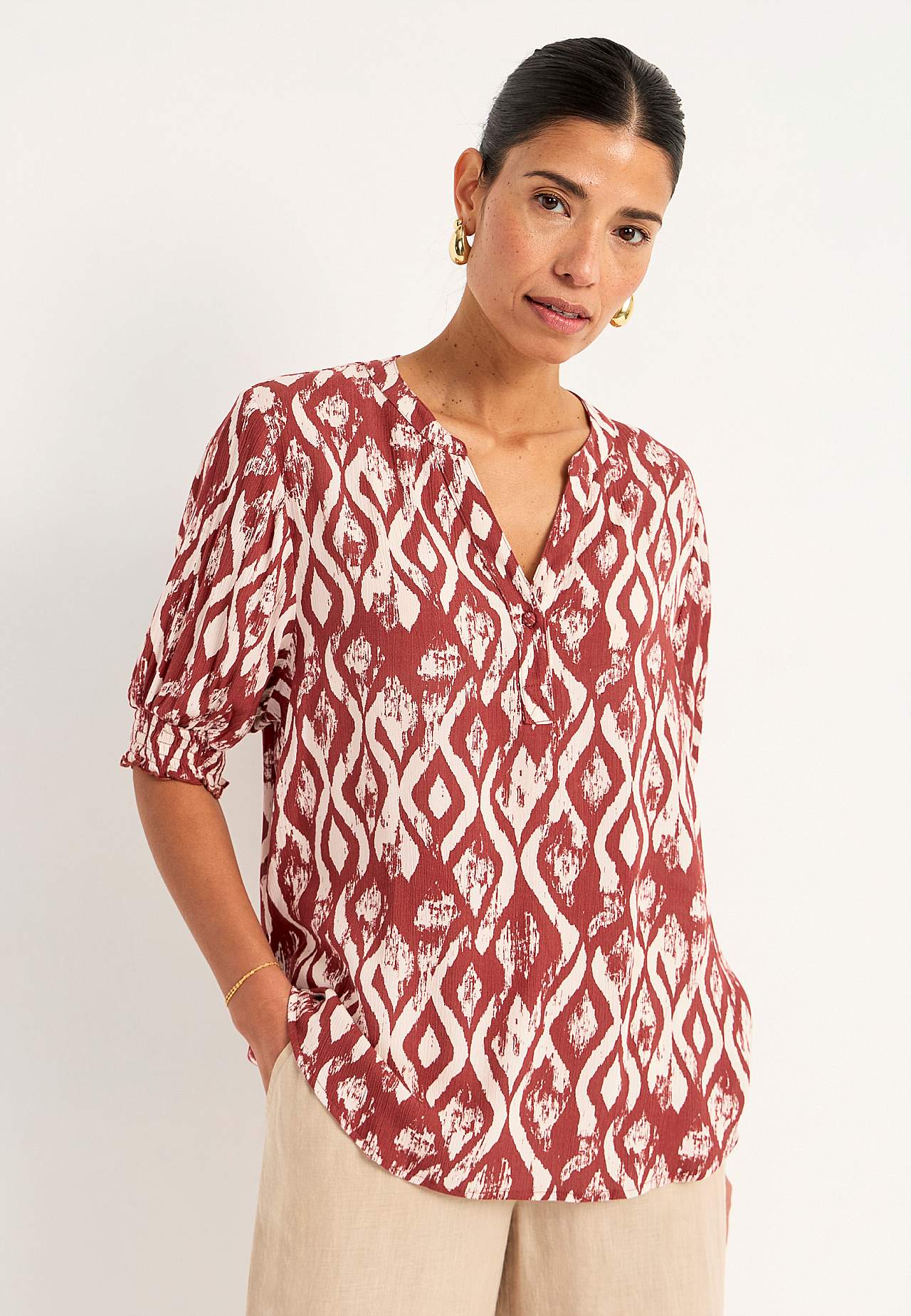 Bluse aus Krepp