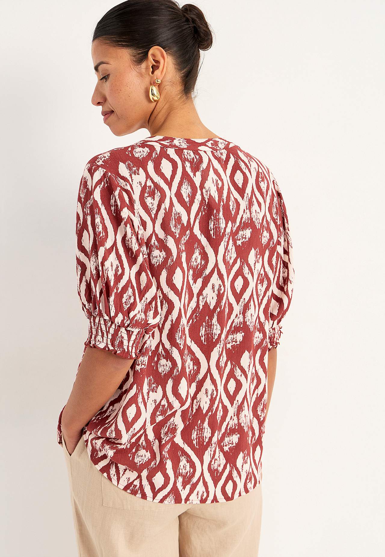 Bluse aus Krepp