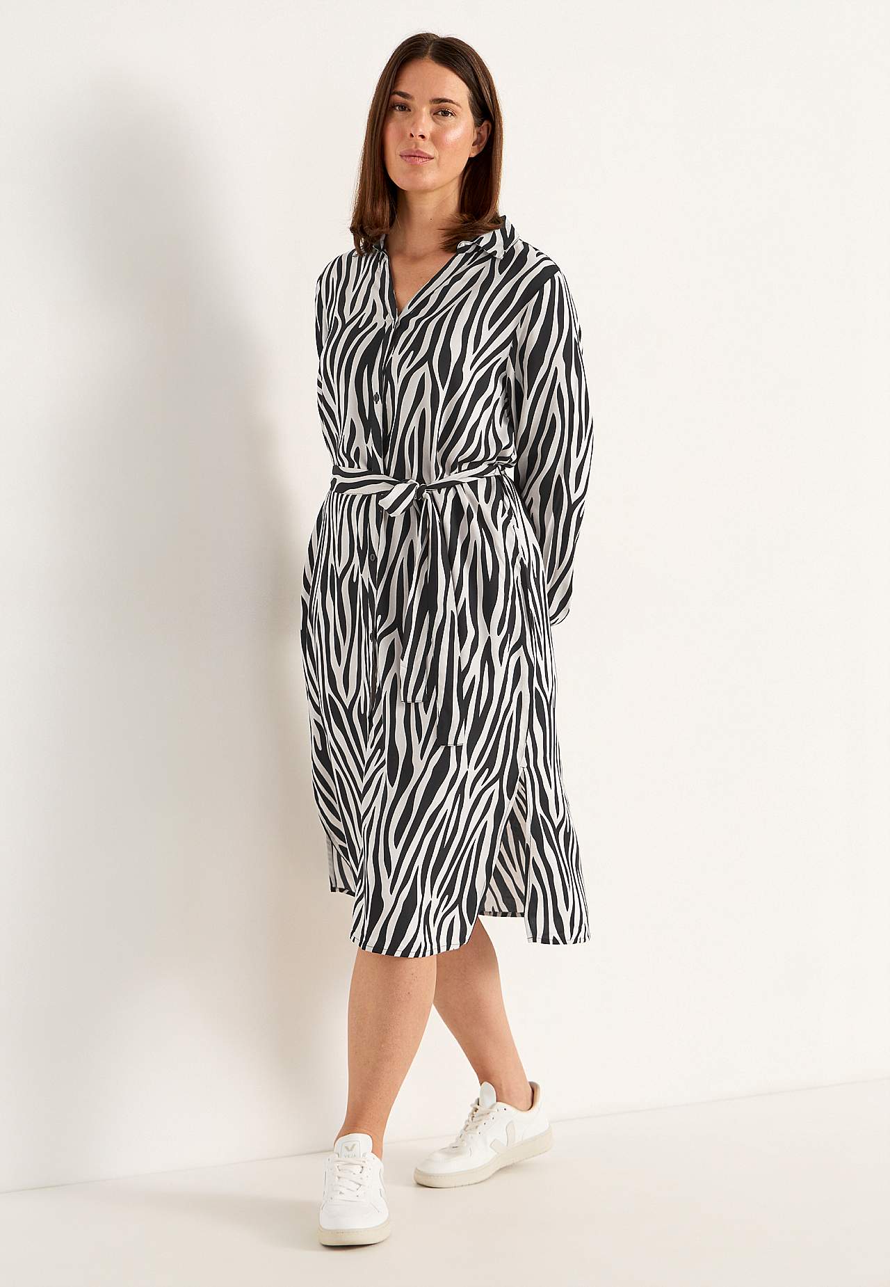 Gewebtes Kleid mit Taschen