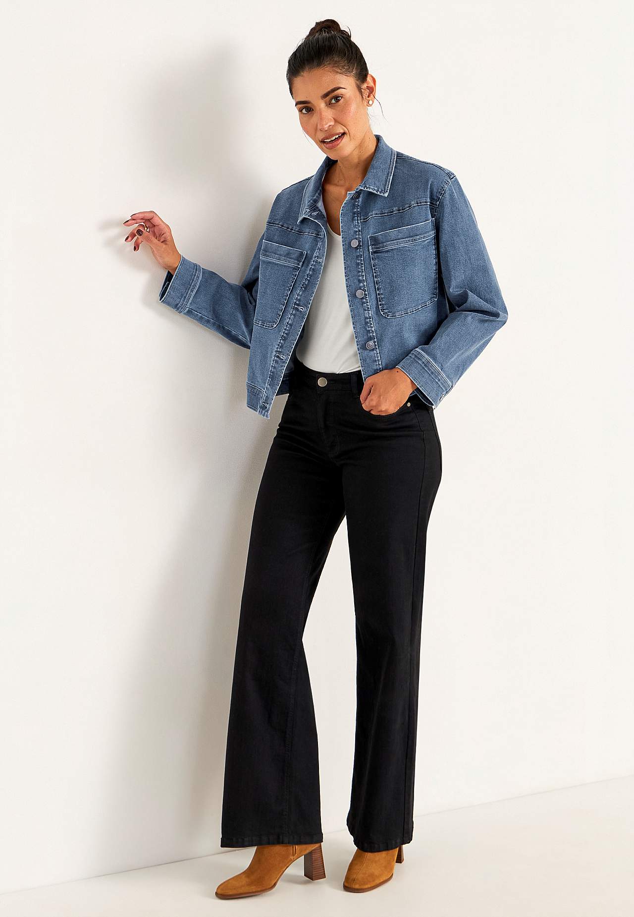 Jeansjacke mit Stretch