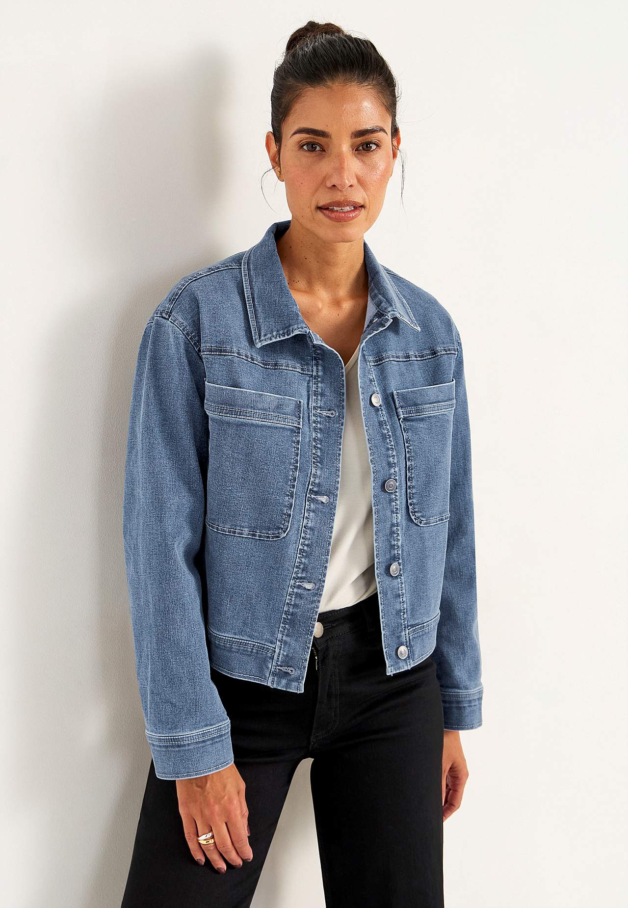 Jeansjacke mit Stretch