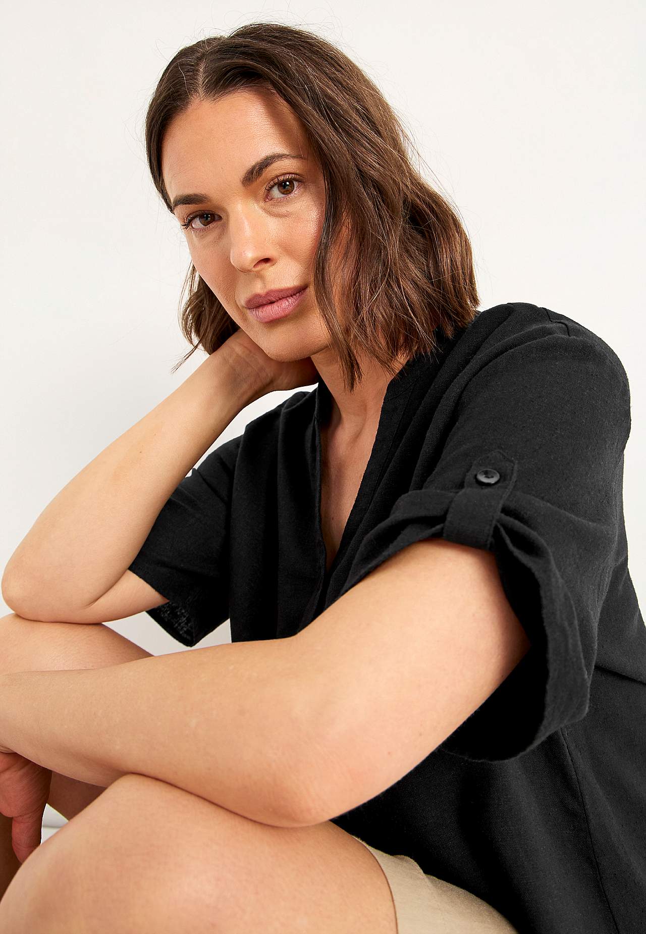 Bluse aus Leinen-Mix