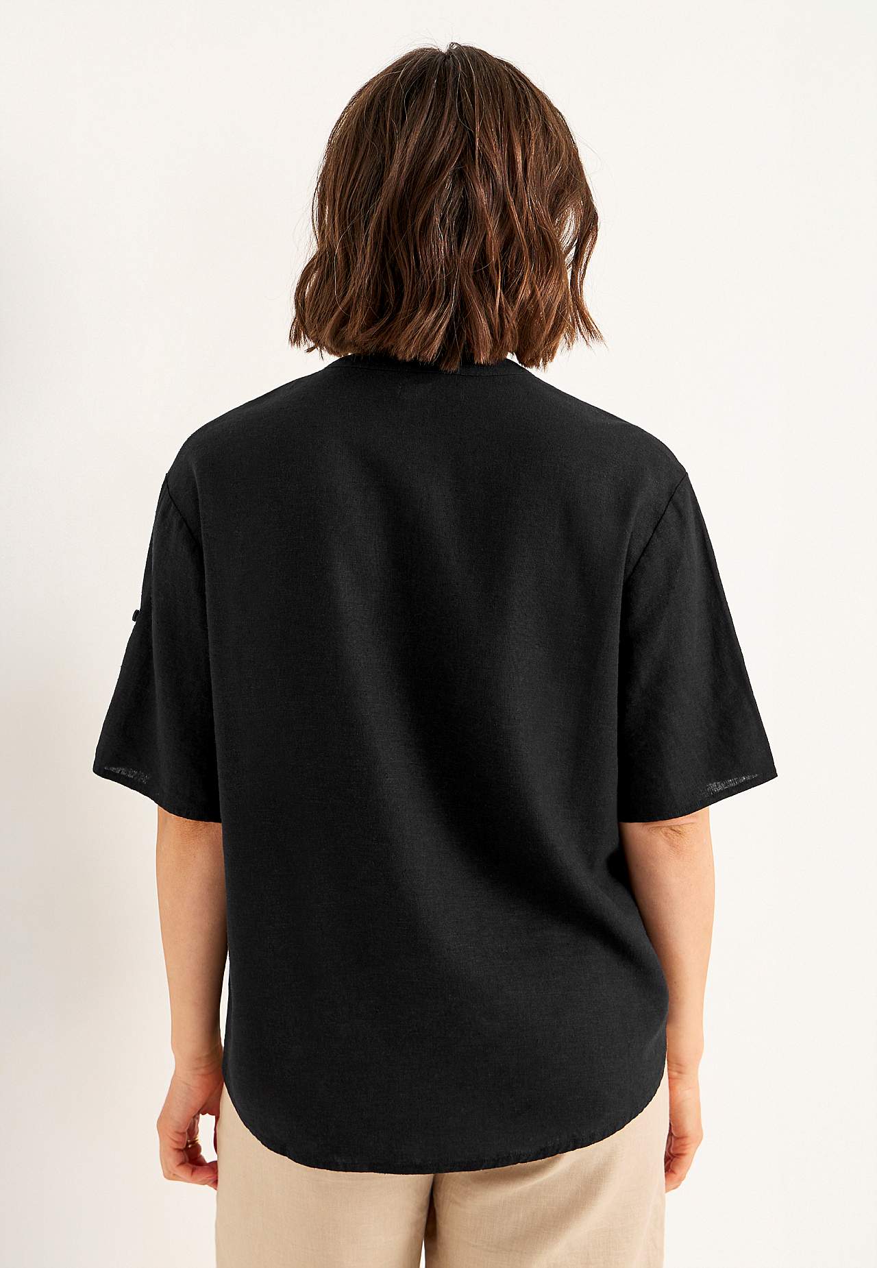 Bluse aus Leinen-Mix
