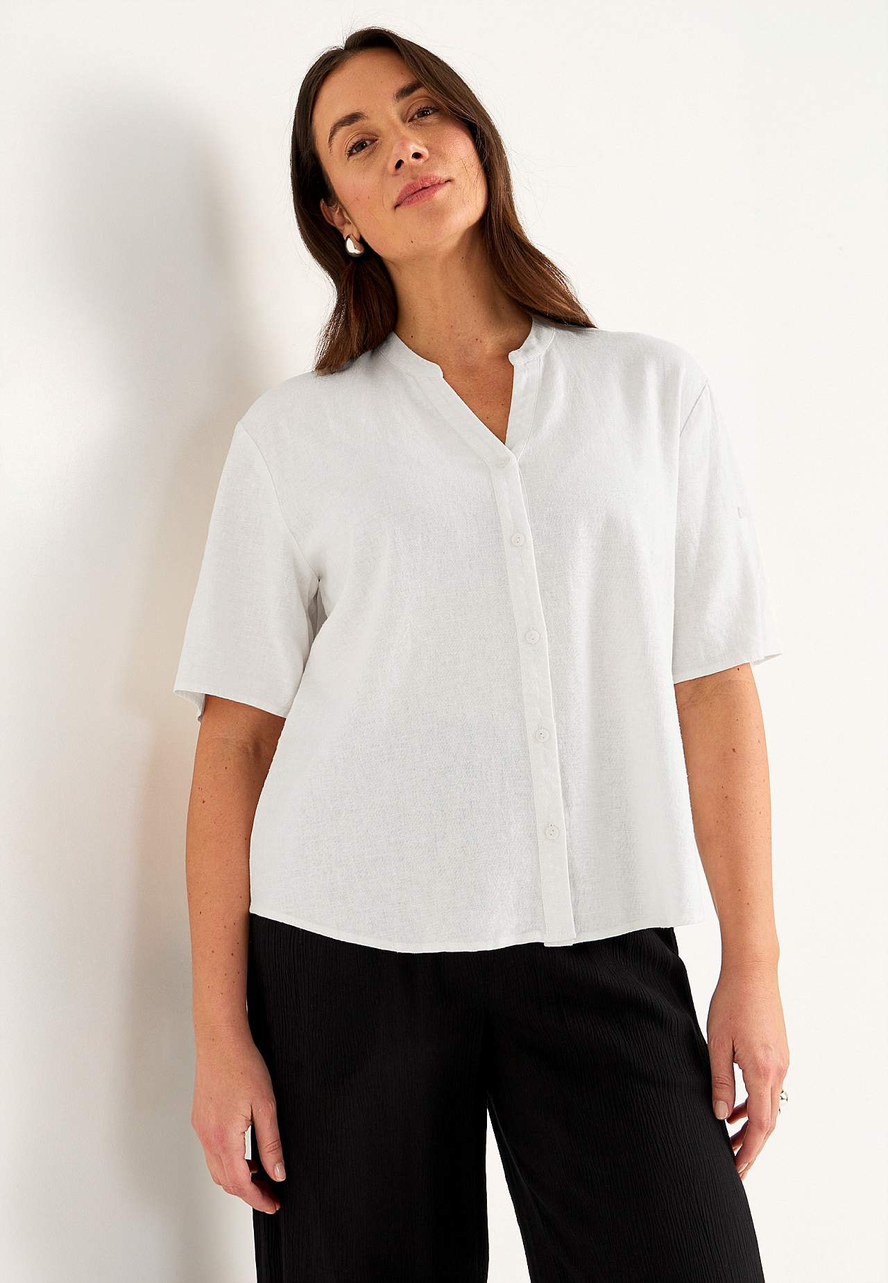 Bluse aus Leinen-Mix