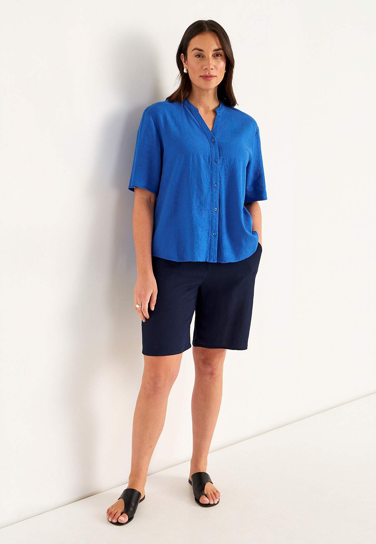 Bluse aus Leinen-Mix