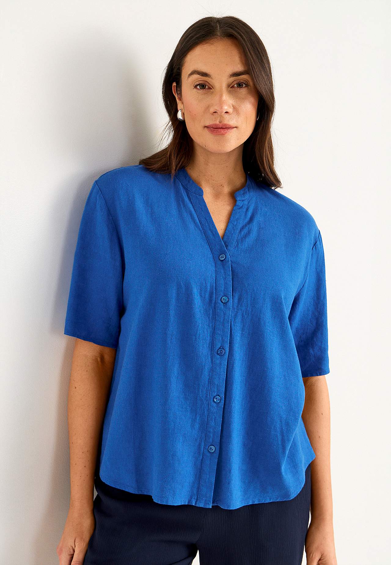 Bluse aus Leinen-Mix
