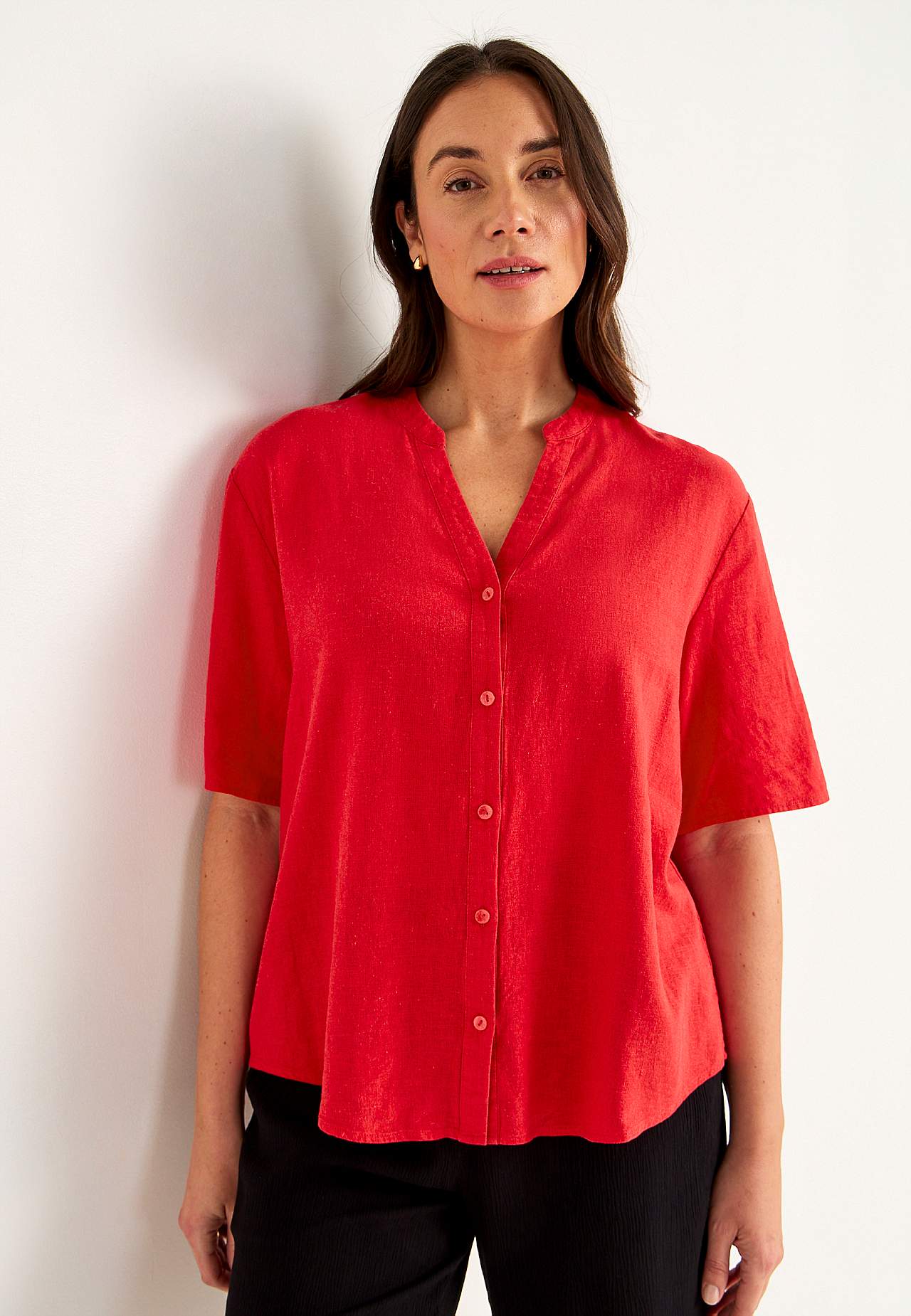 Bluse aus Leinen-Mix