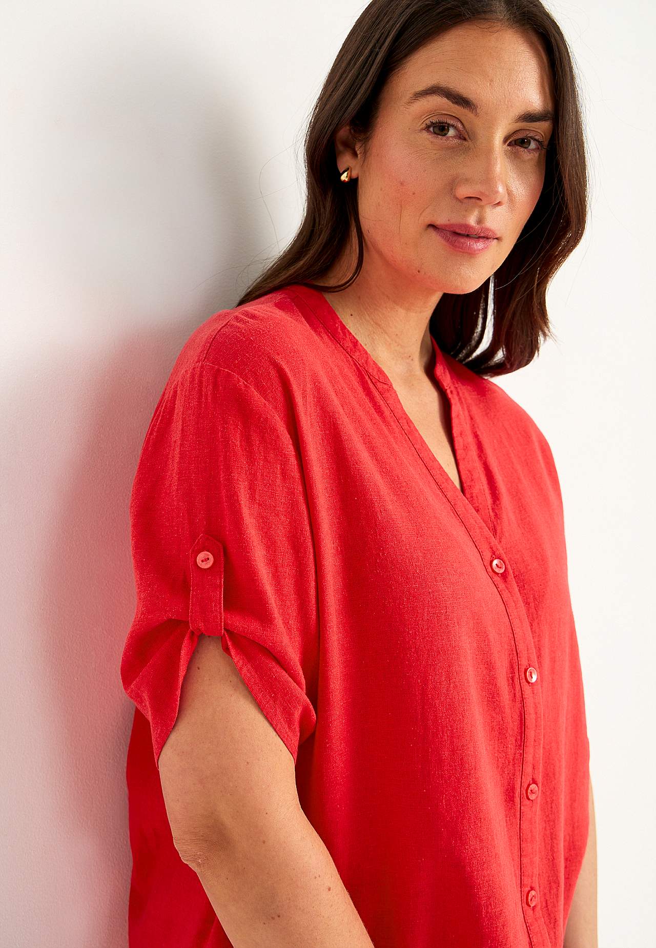 Bluse aus Leinen-Mix