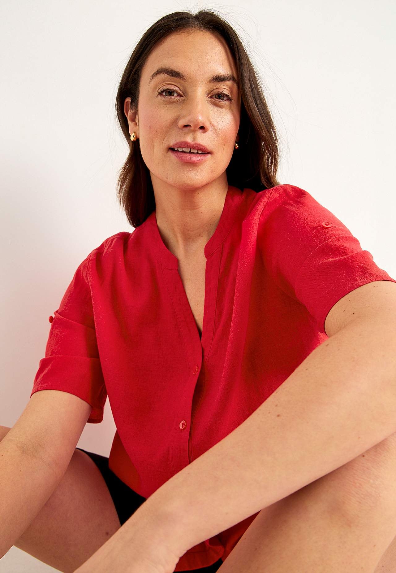 Bluse aus Leinen-Mix
