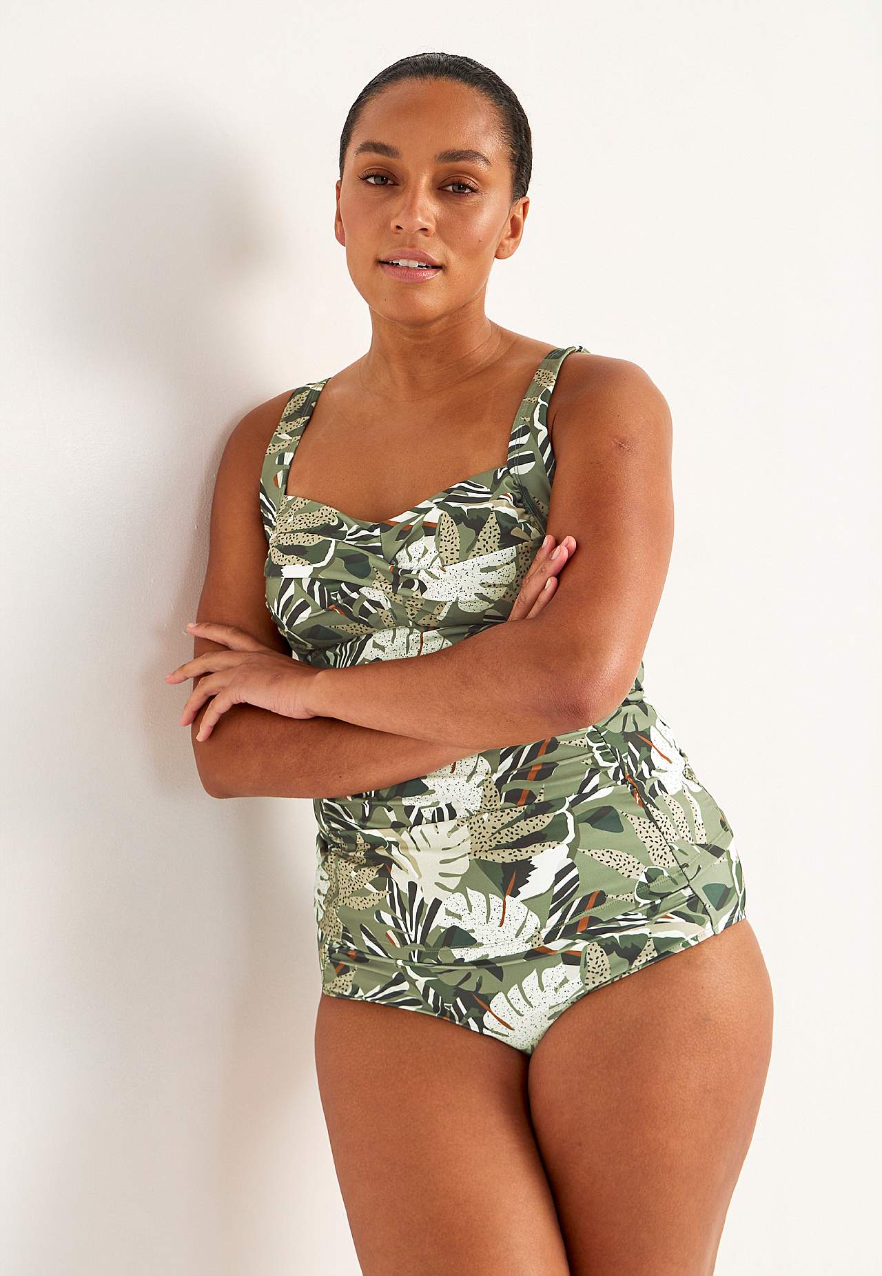 Gemustertes Tankini-Top mit modellierendem Effekt