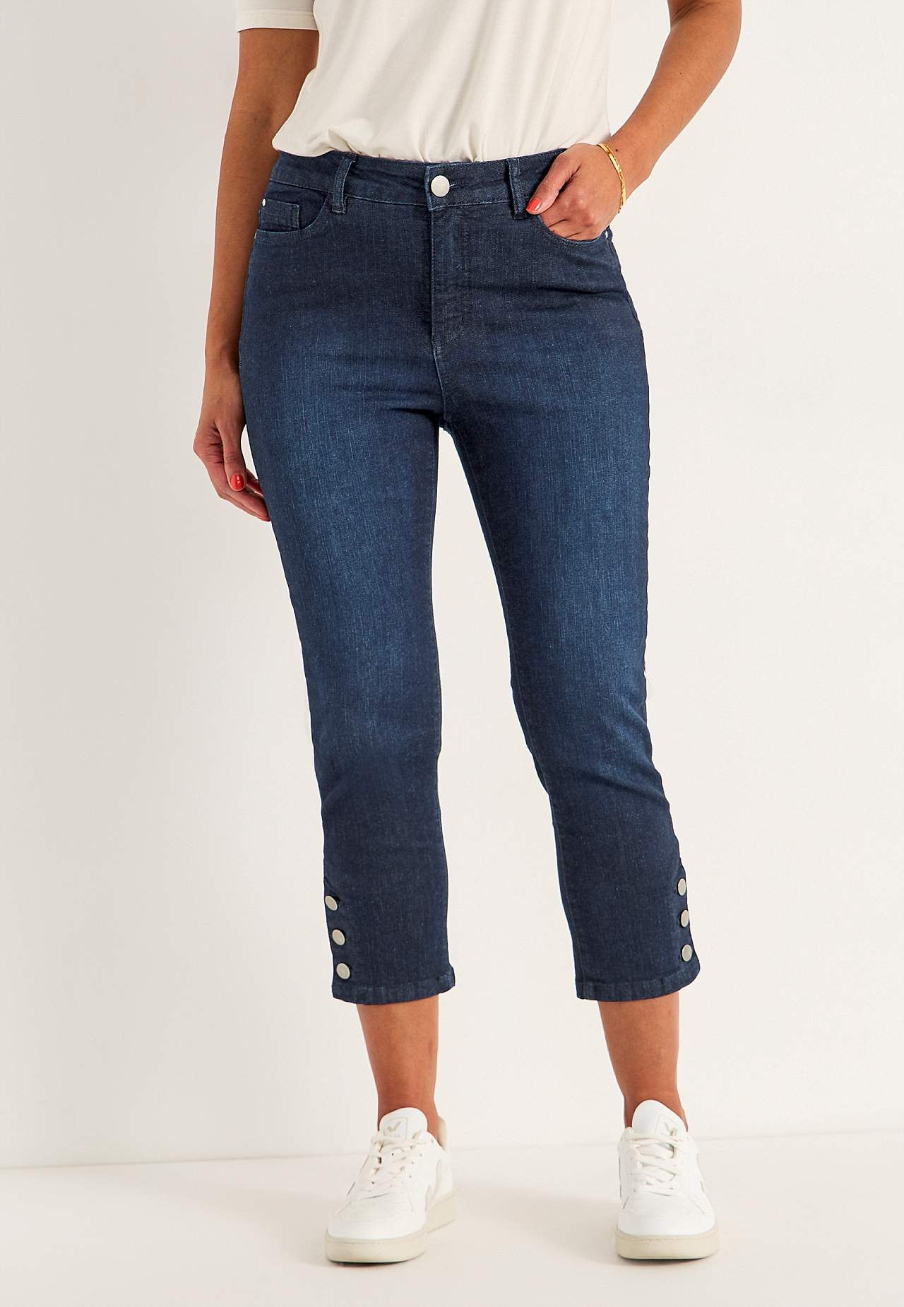 Cropped Jeans mit Fünf-Taschen-Design