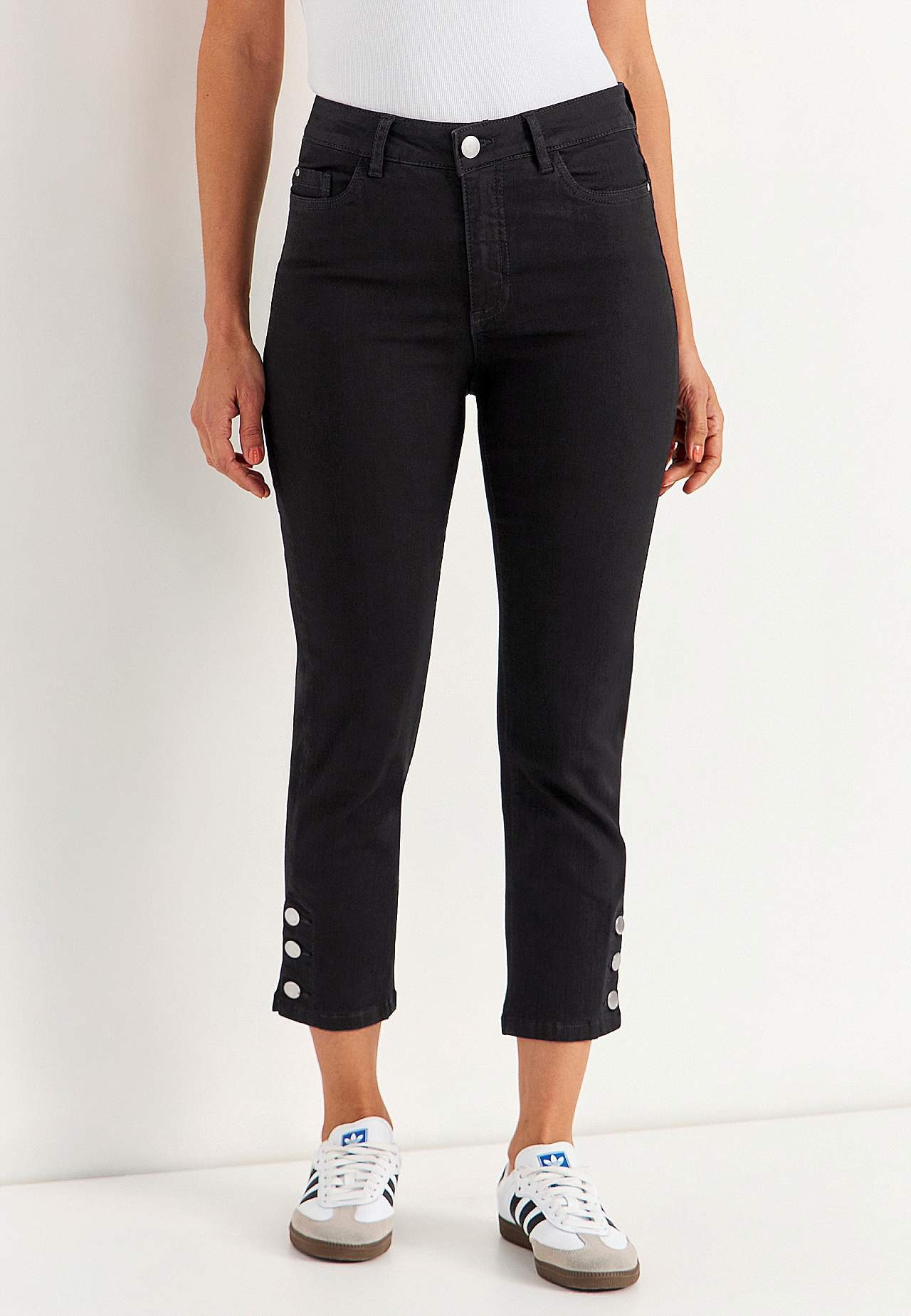 Cropped Jeans mit Fünf-Taschen-Design