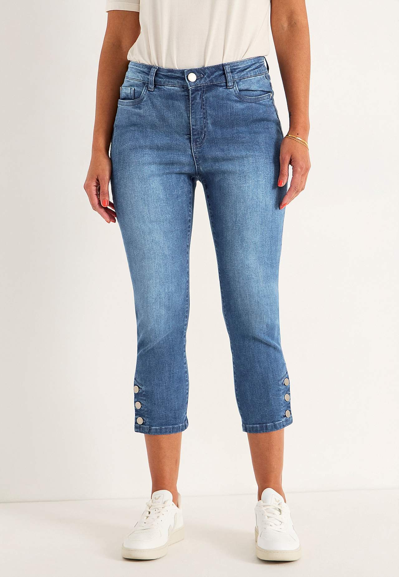 Cropped Jeans mit Fünf-Taschen-Design