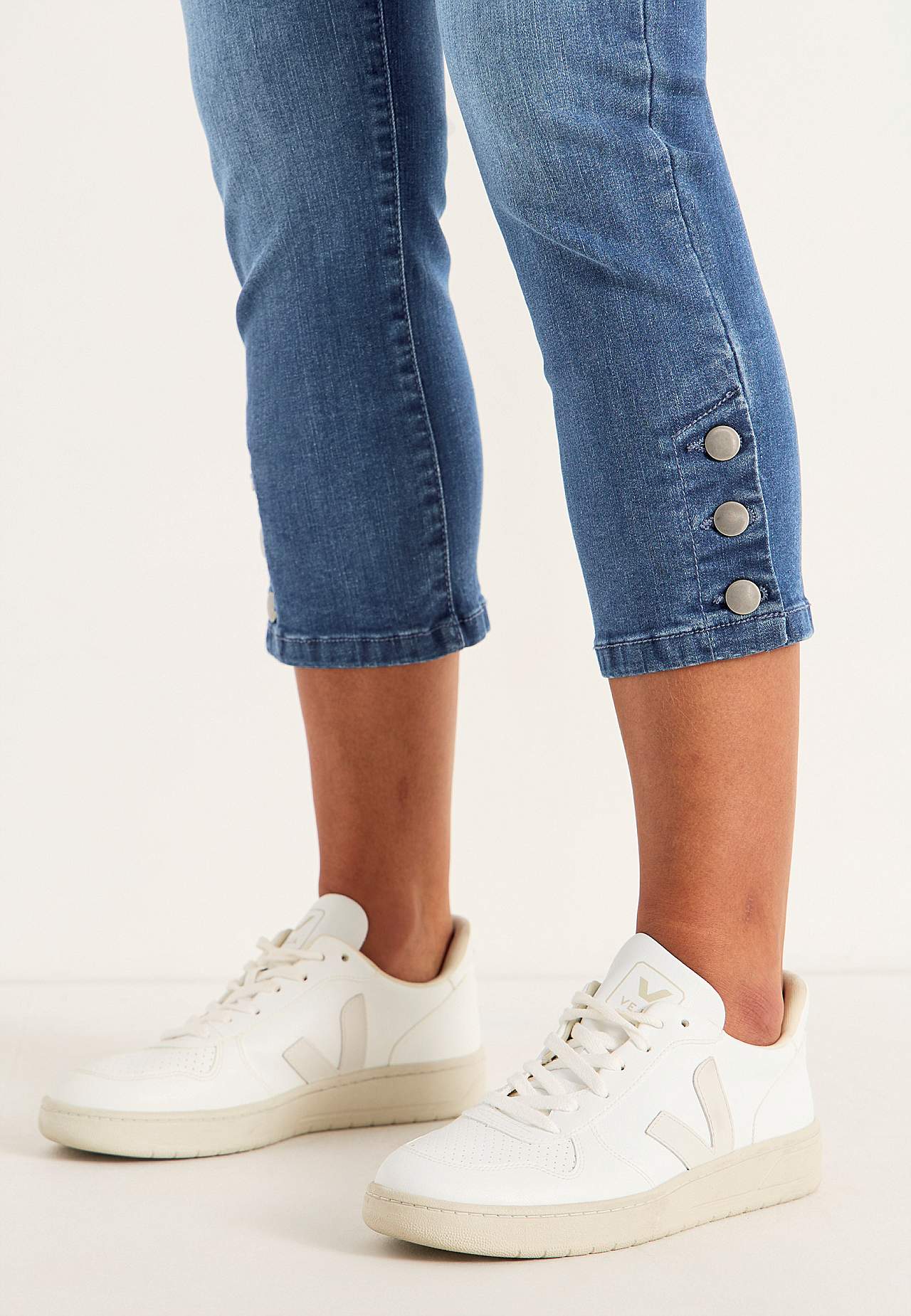 Cropped Jeans mit Fünf-Taschen-Design