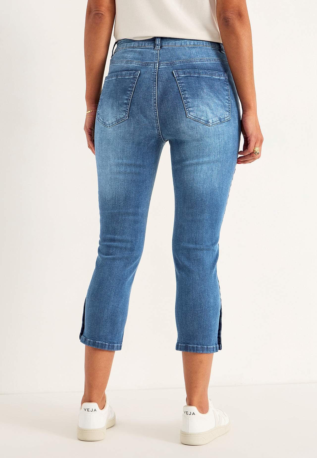 Cropped Jeans mit Fünf-Taschen-Design
