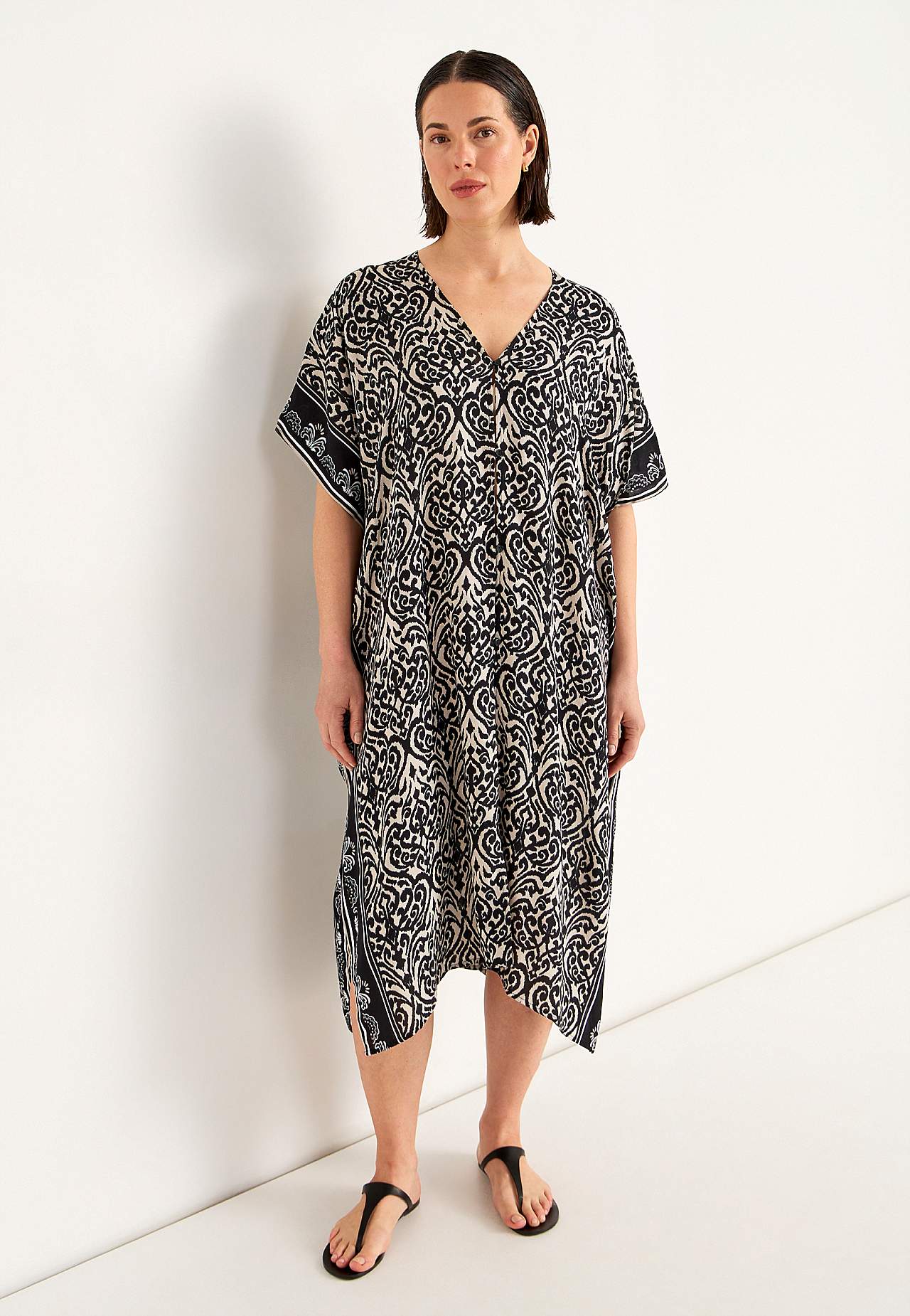 Strand-Kaftan mit Knöpfen