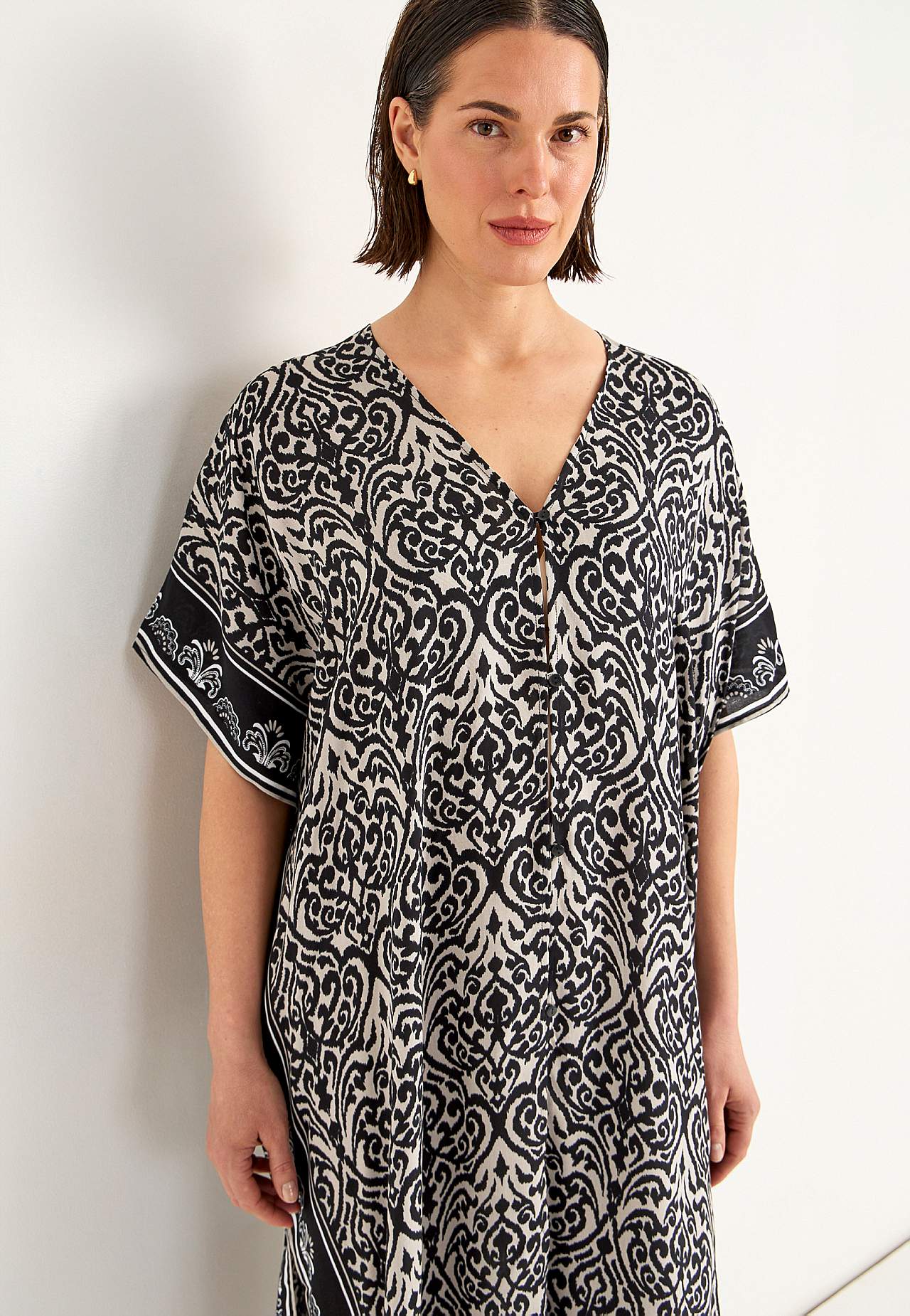 Strand-Kaftan mit Knöpfen