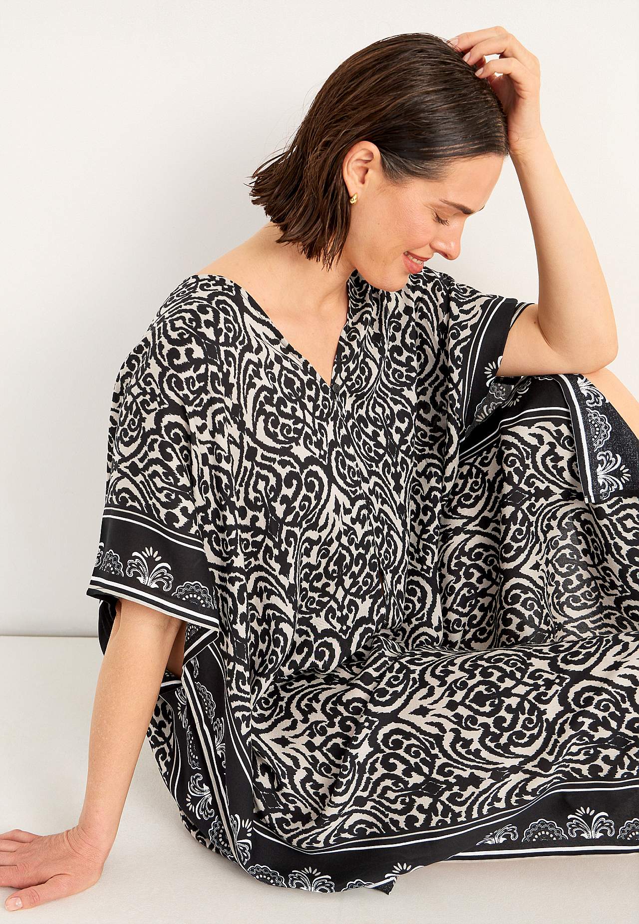 Strand-Kaftan mit Knöpfen