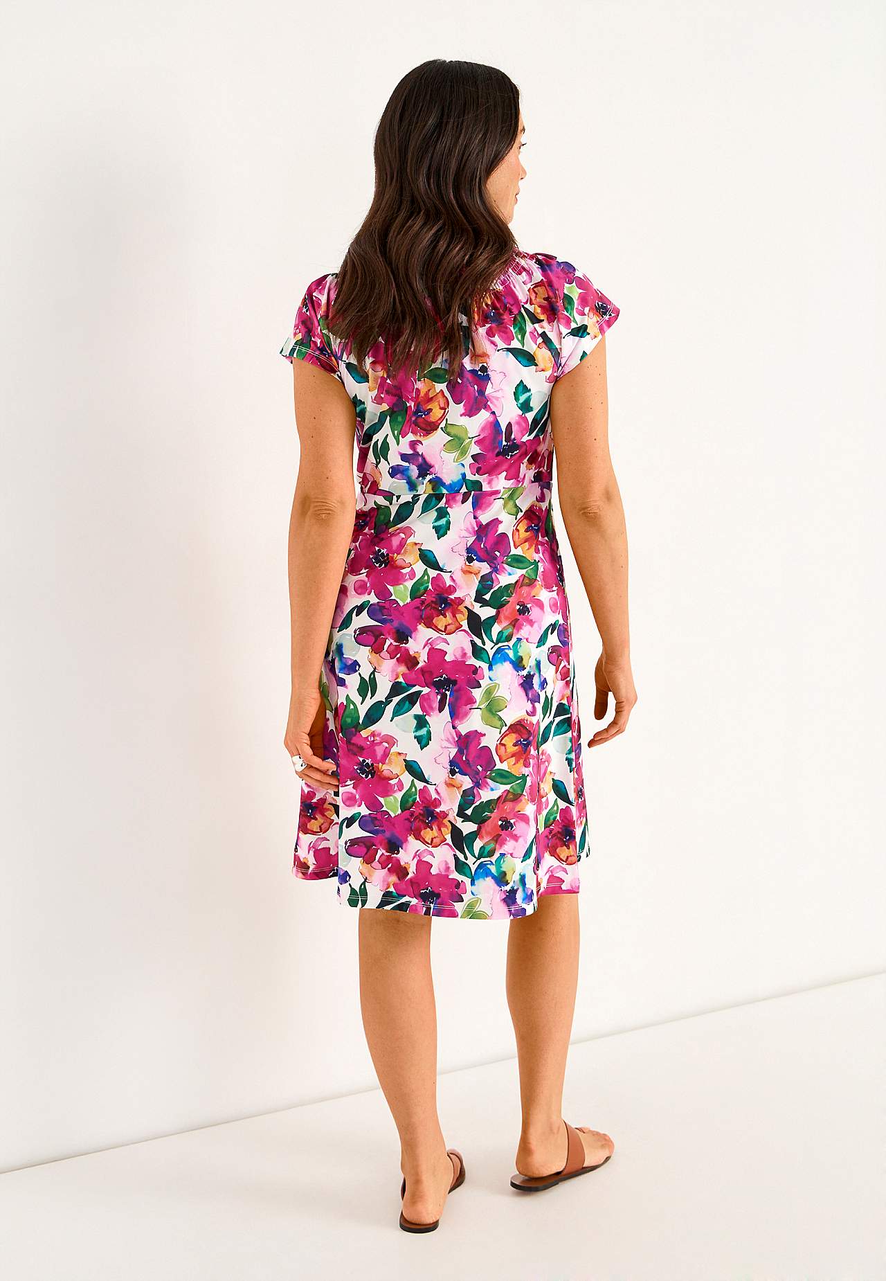 Jerseykleid mit einem Blumen-Muster