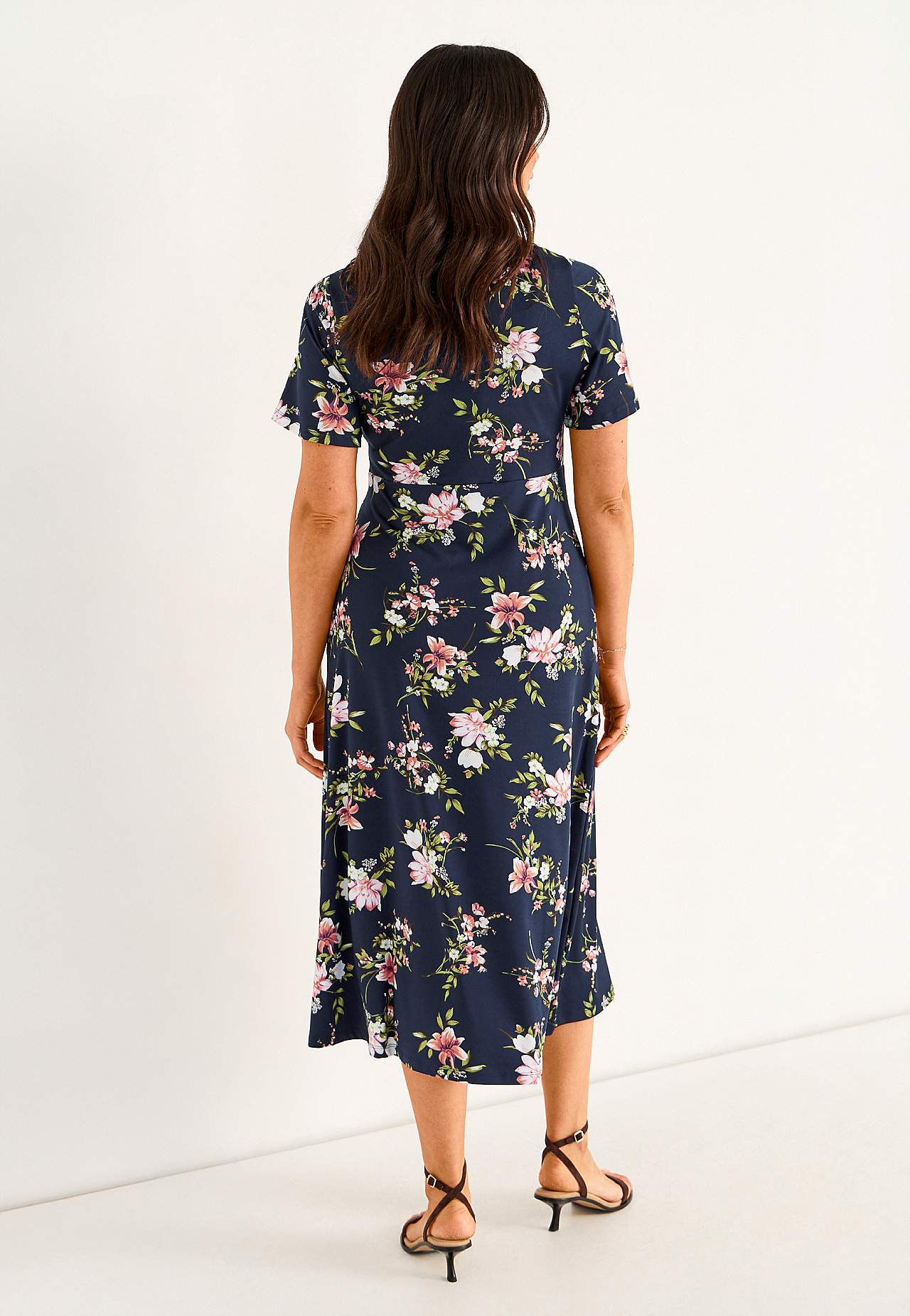 Jerseykleid mit einem Blumen-Muster