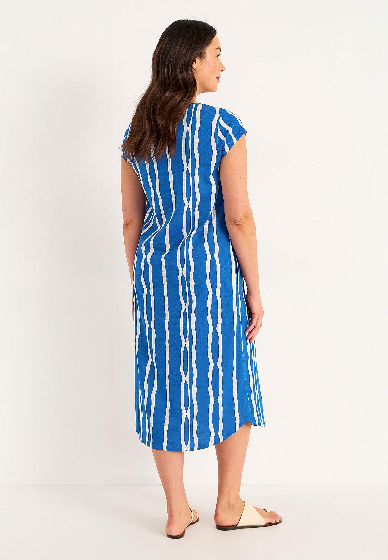 Gemustertes Jerseykleid mit Taschen