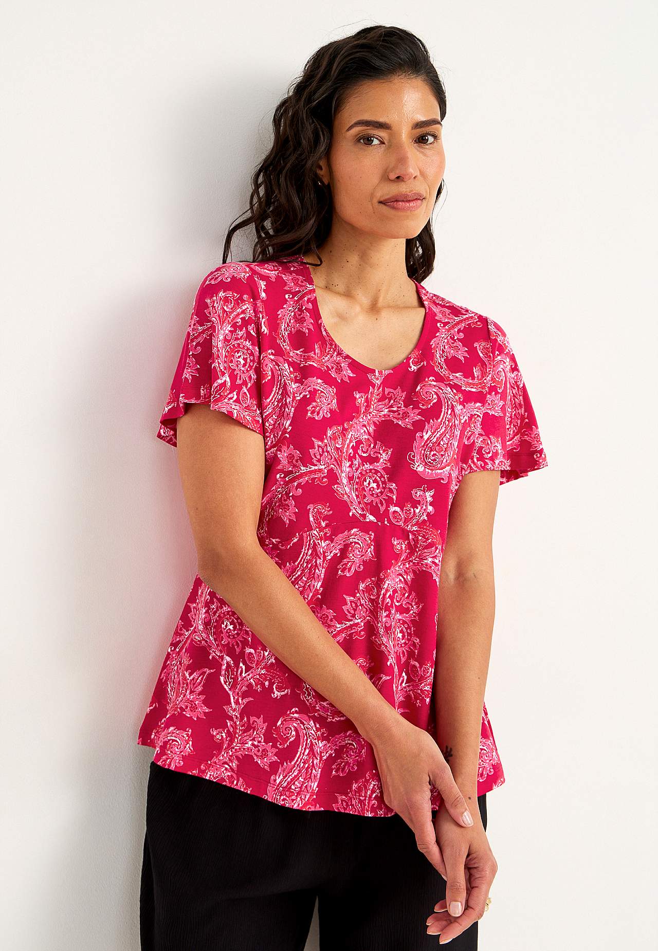 Gemustertes Jersey-Top