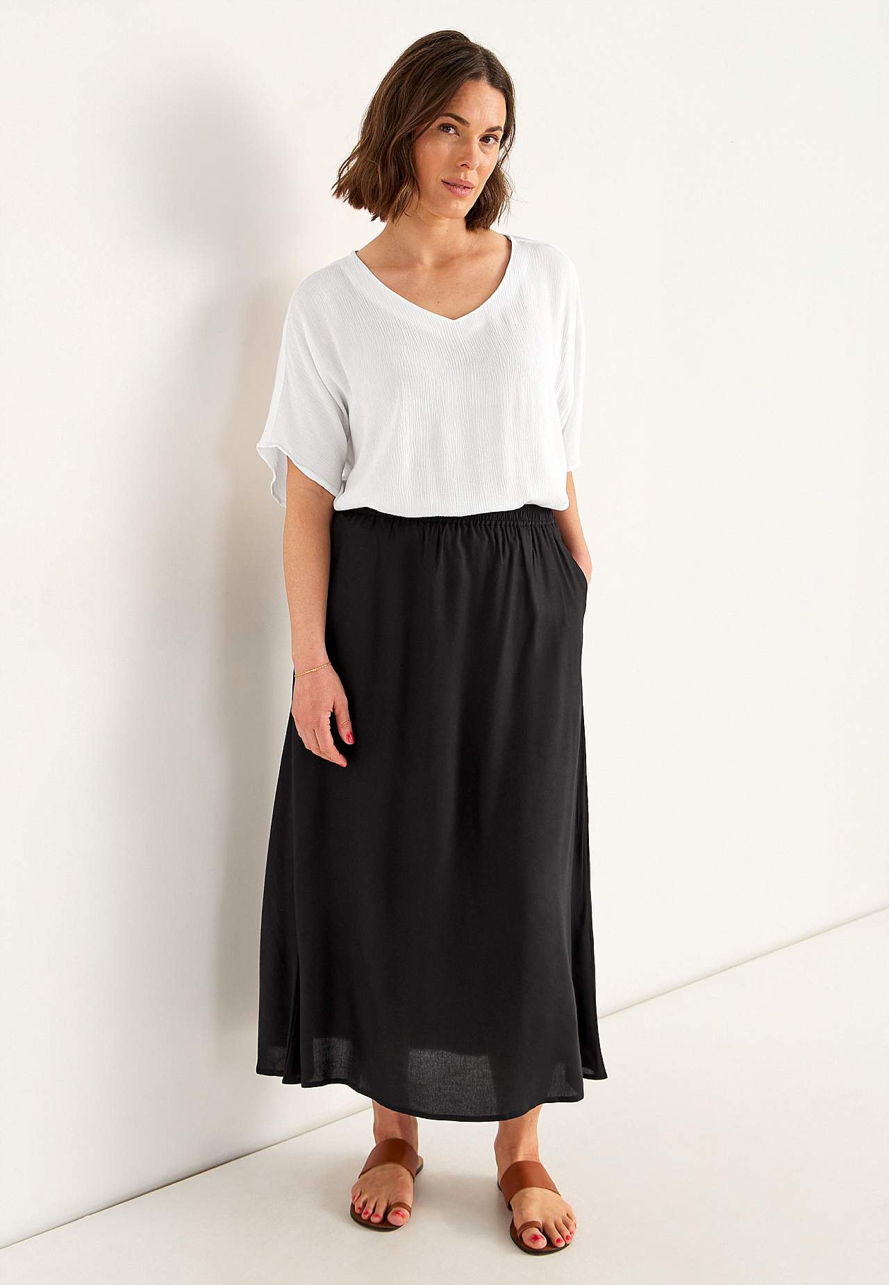Bluse aus Viskose-Krepp