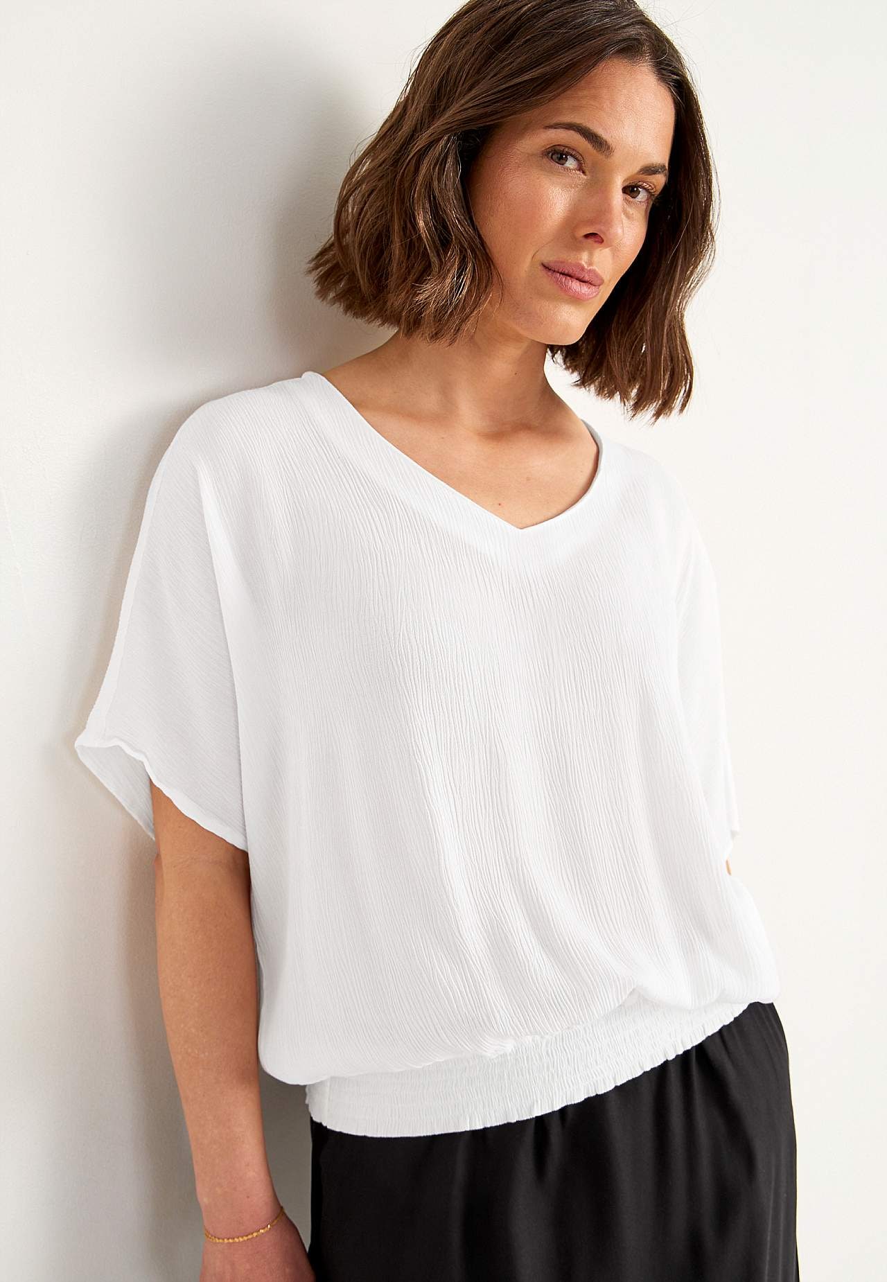 Bluse aus Viskose-Krepp