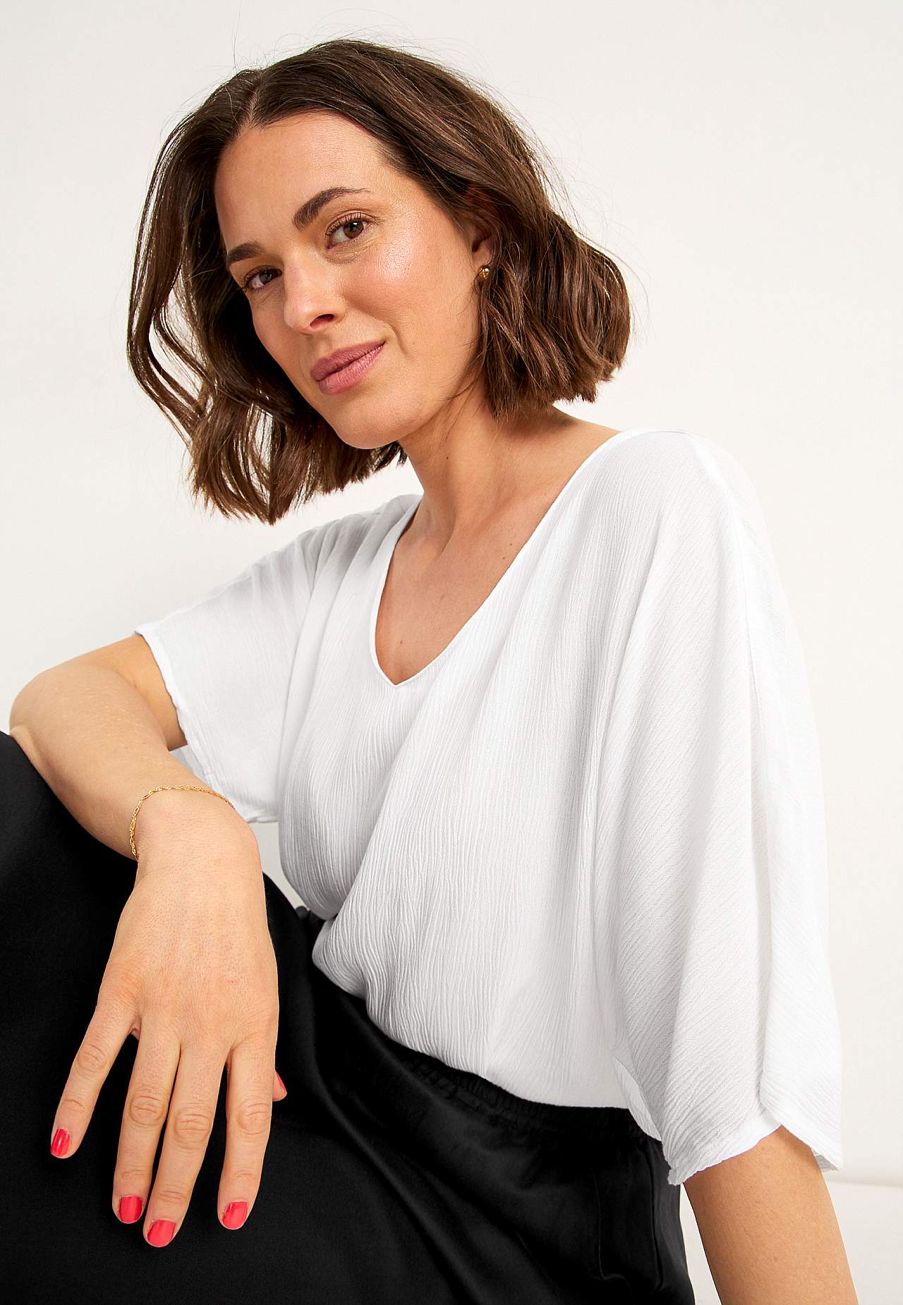 Bluse aus Viskose-Krepp