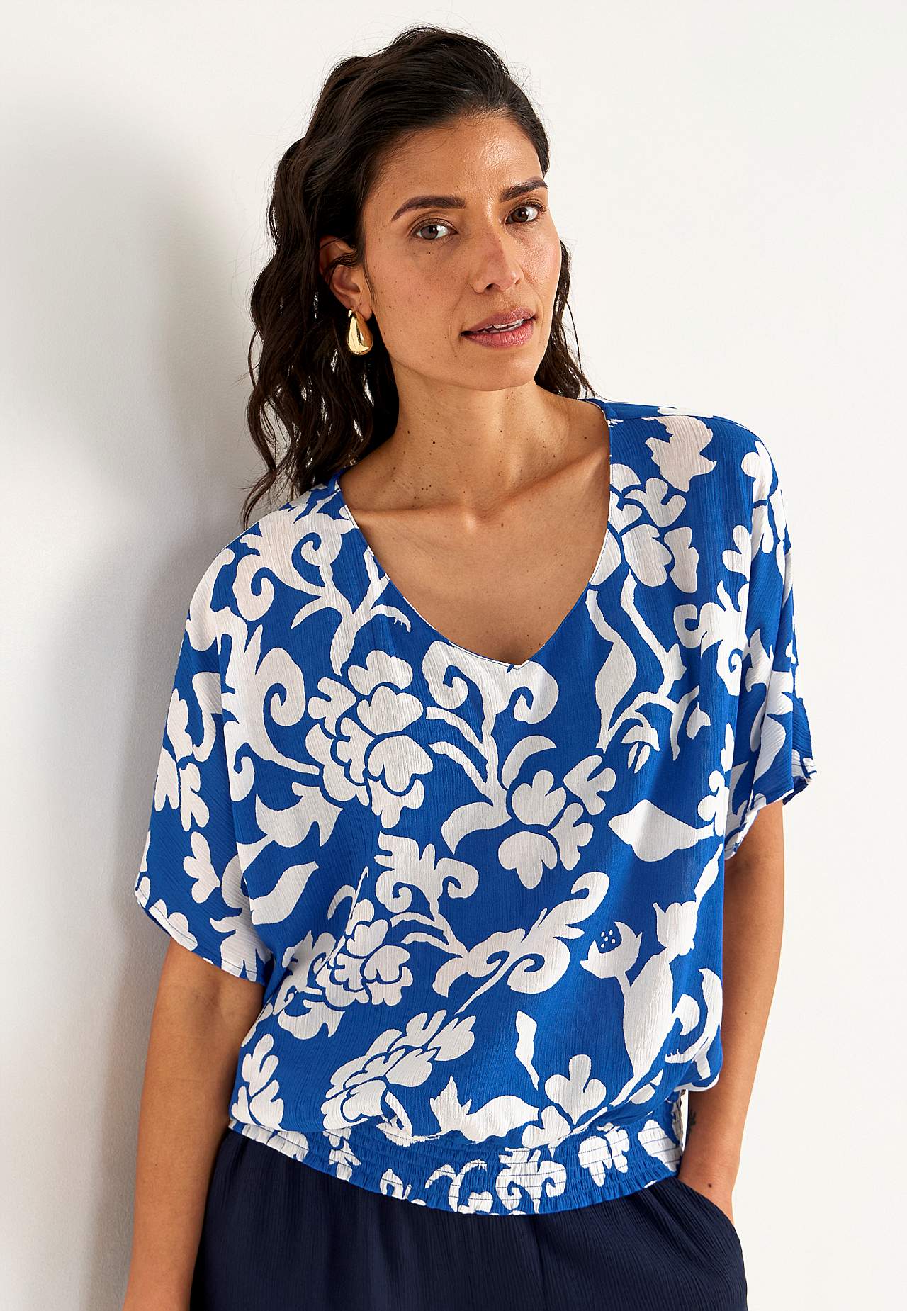 Bluse aus Viskose-Krepp