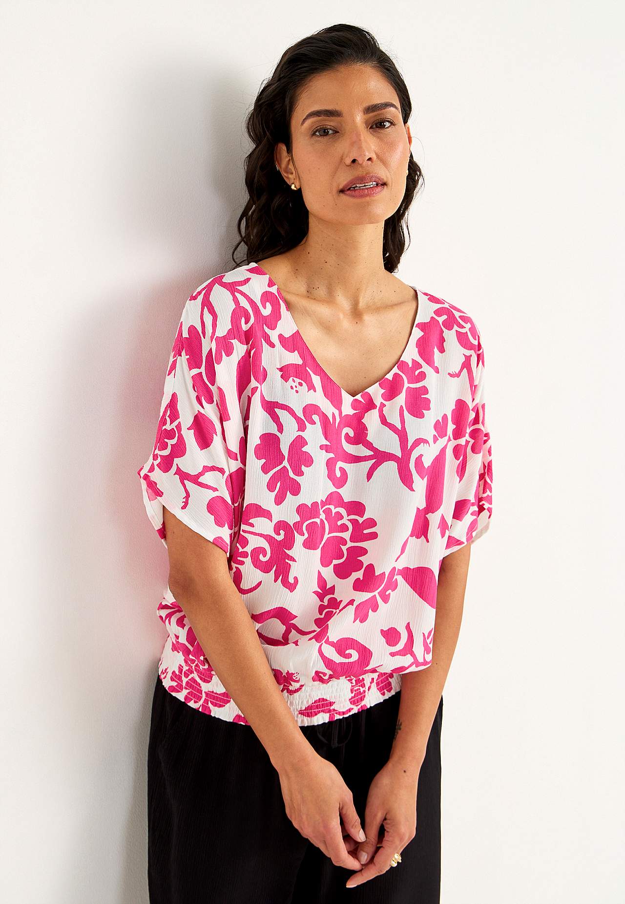 Bluse aus Viskose-Krepp