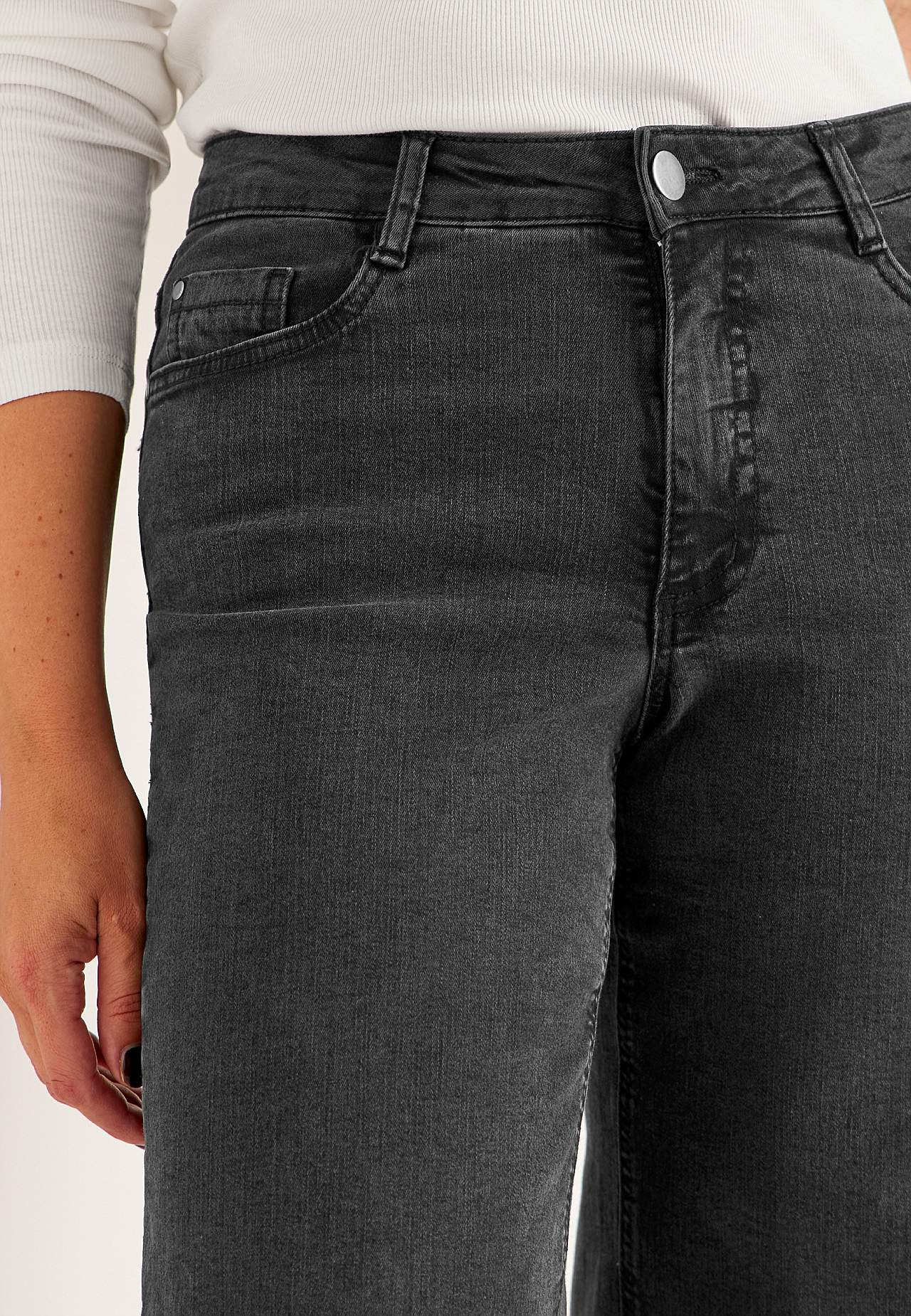 Breite, lange Jeans mit hoher Taille Renata