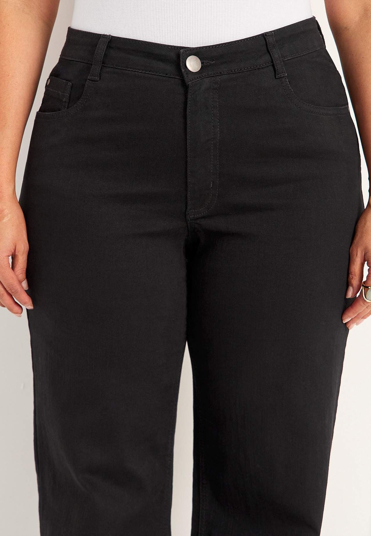 Breite, lange Jeans mit hoher Taille Renata