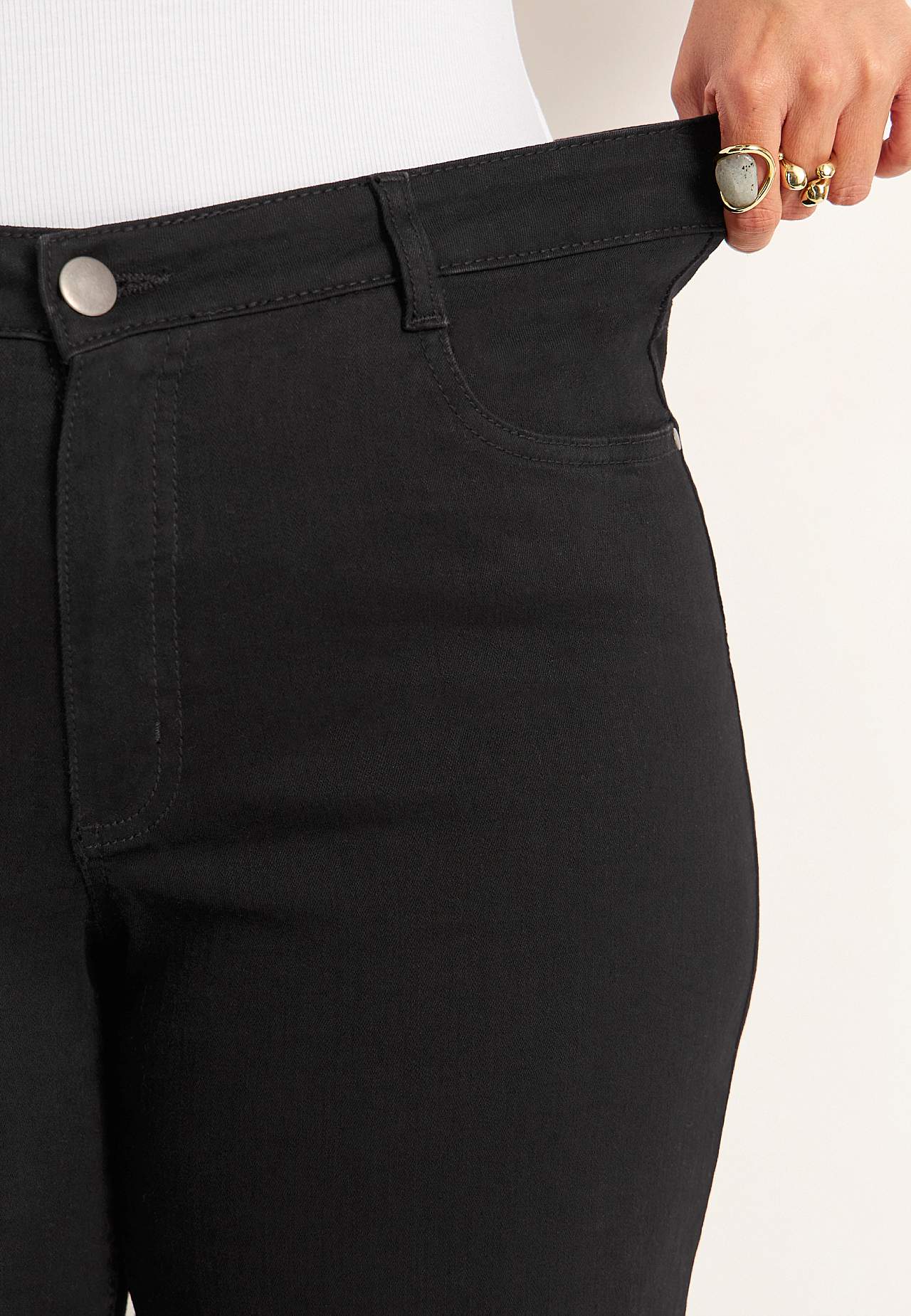 Breite, lange Jeans mit hoher Taille Renata