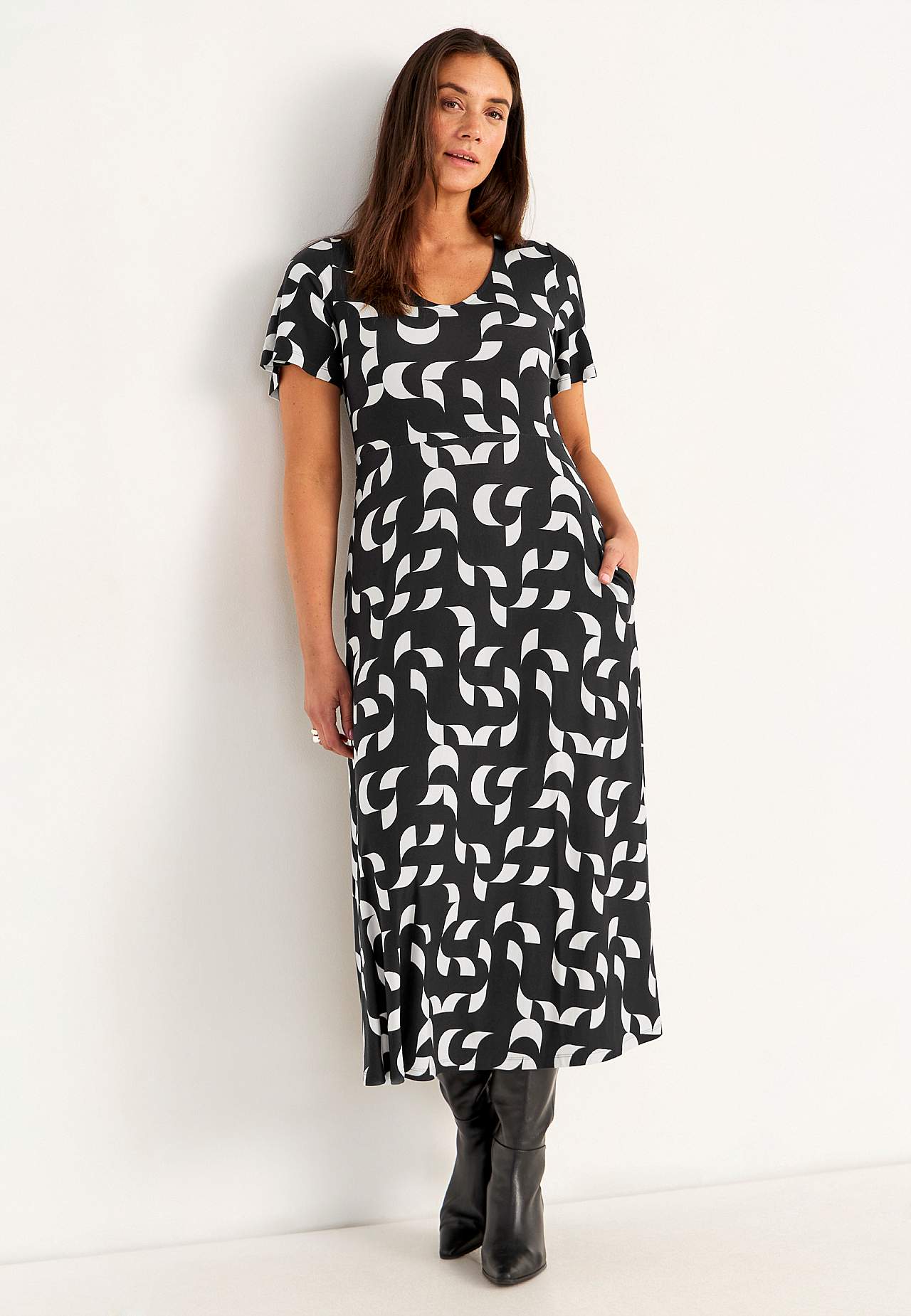 Gemustertes Viskosekleid
