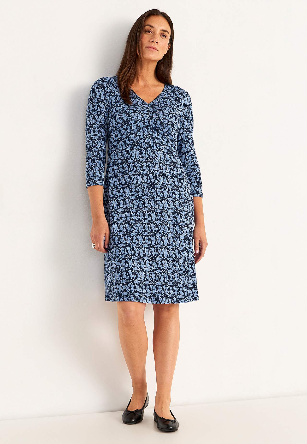 Gemustertes Jerseykleid