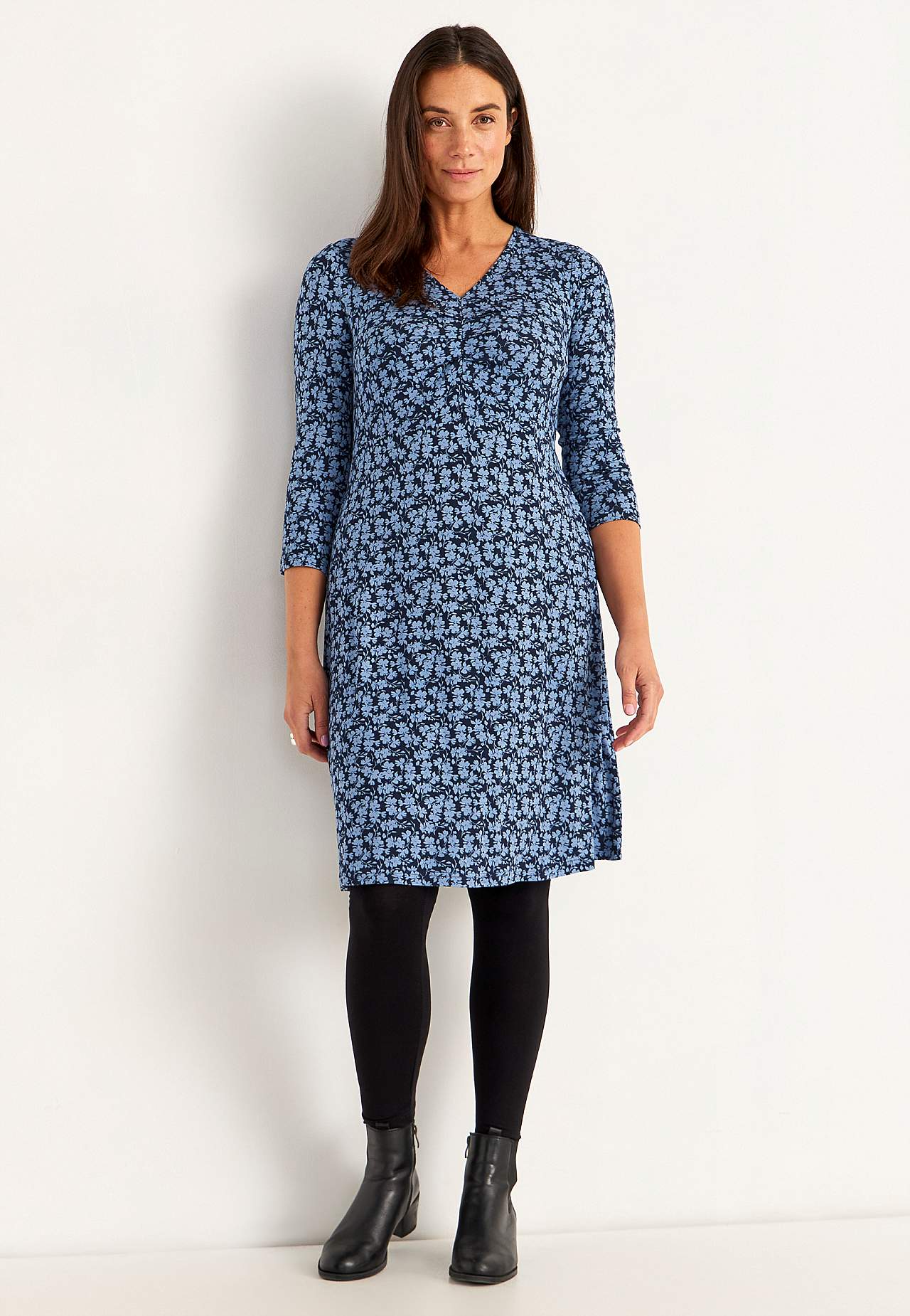 Gemustertes Jerseykleid