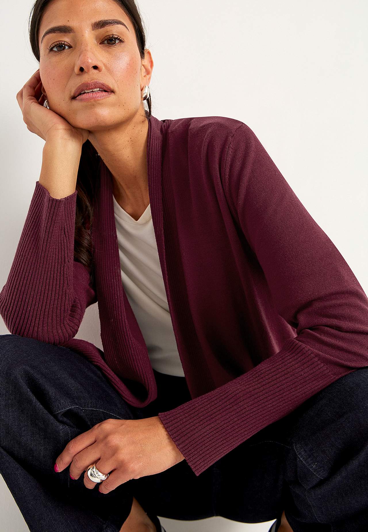 Fein gestrickt Cardigan