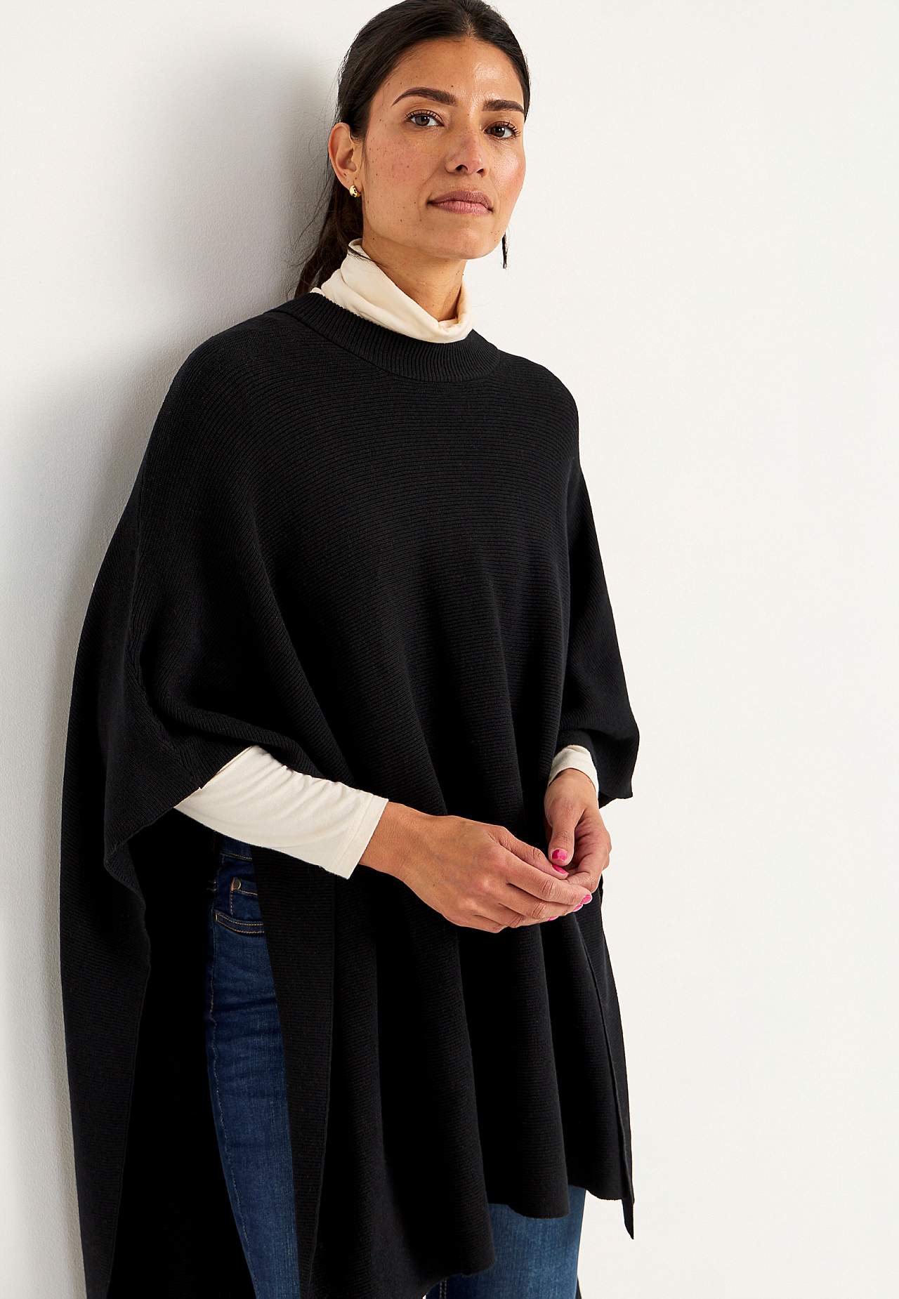 Fein gestrickt Poncho