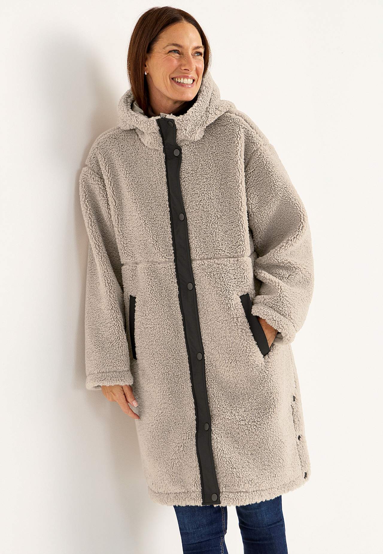 Fleecejacke mit Kapuze