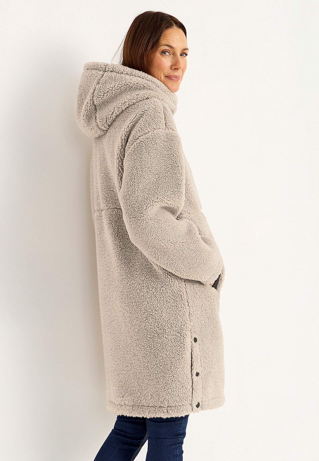 Fleecejacke mit Kapuze