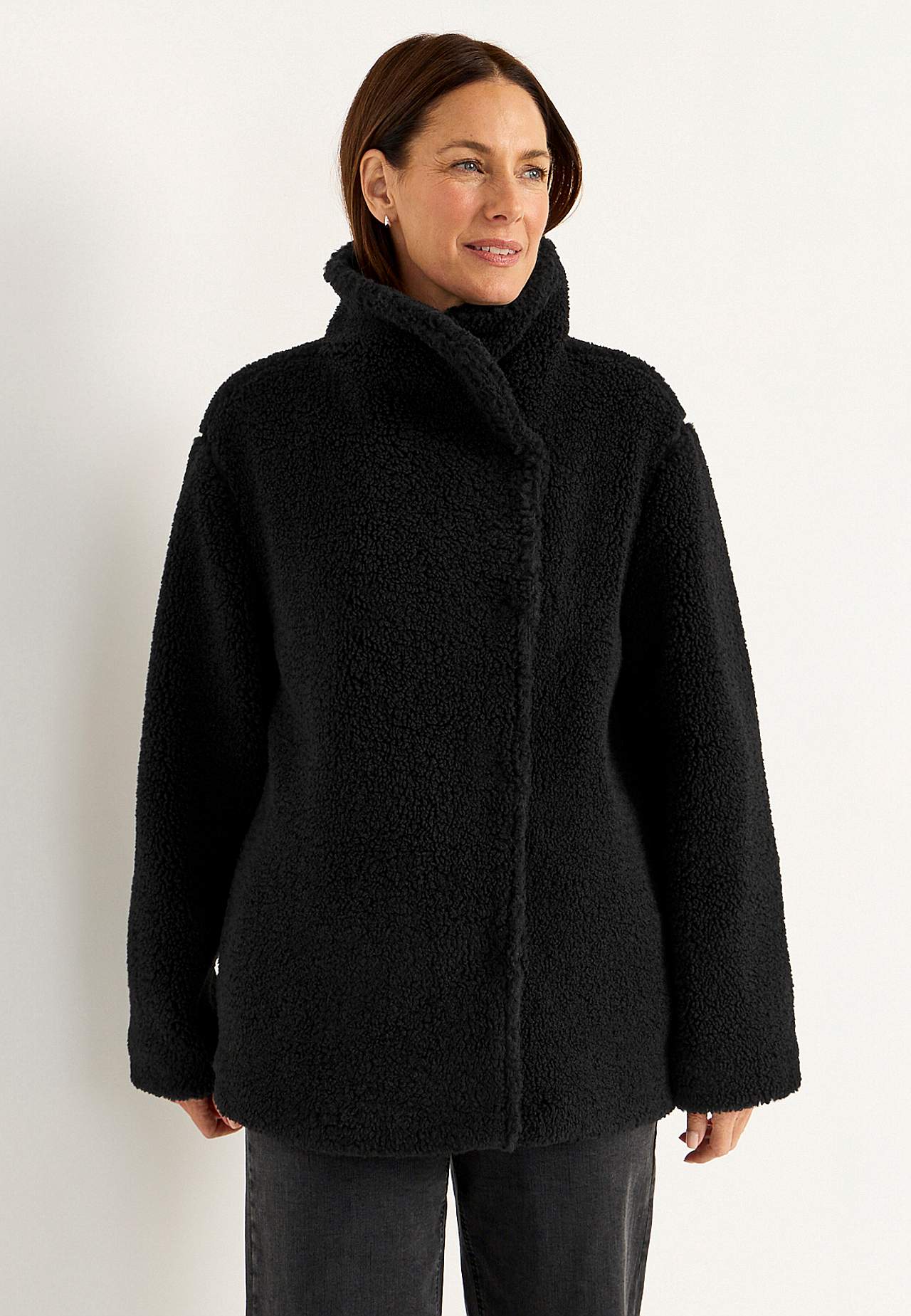 Fleecejacke mit Stehkragen