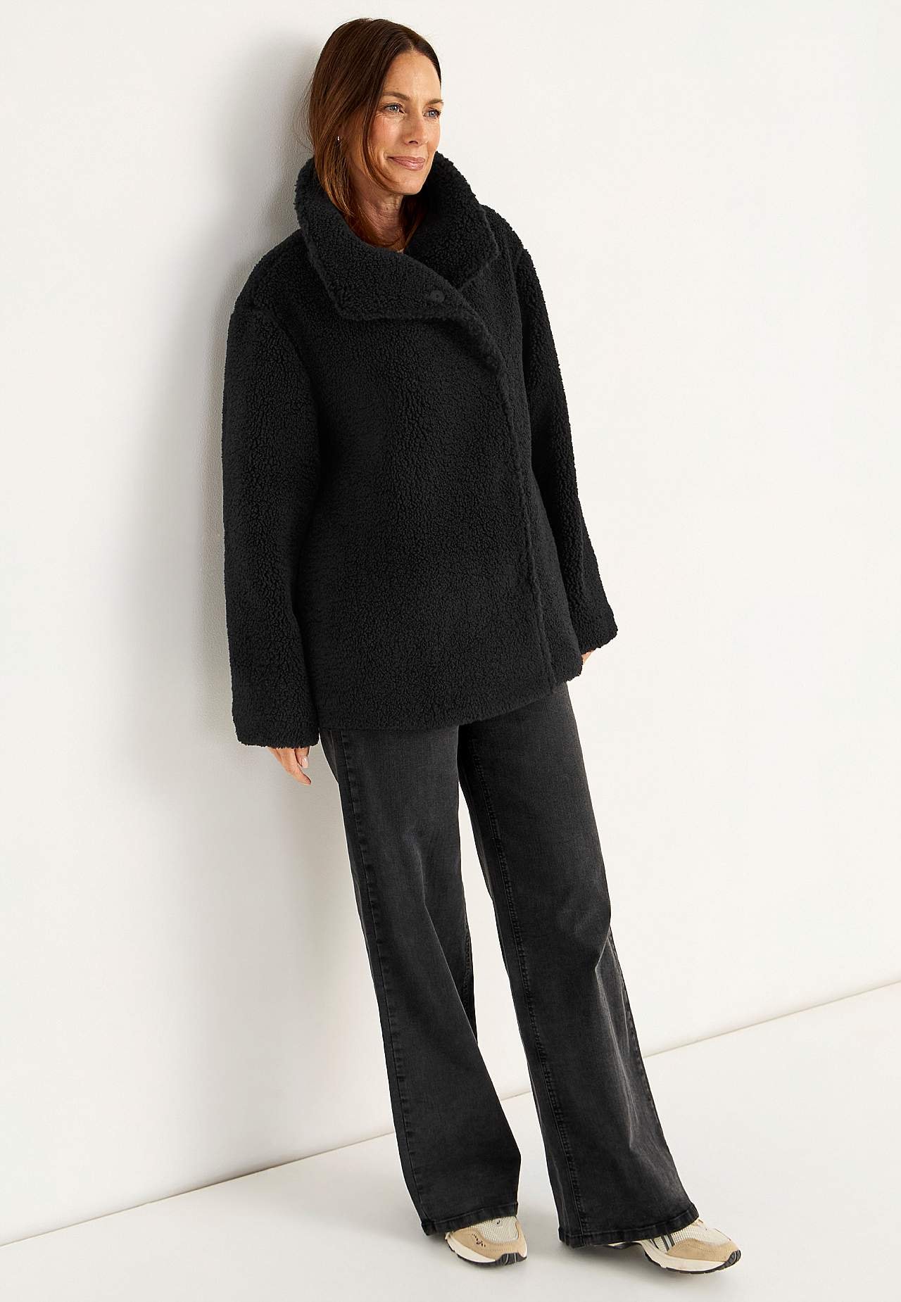 Fleecejacke mit Stehkragen