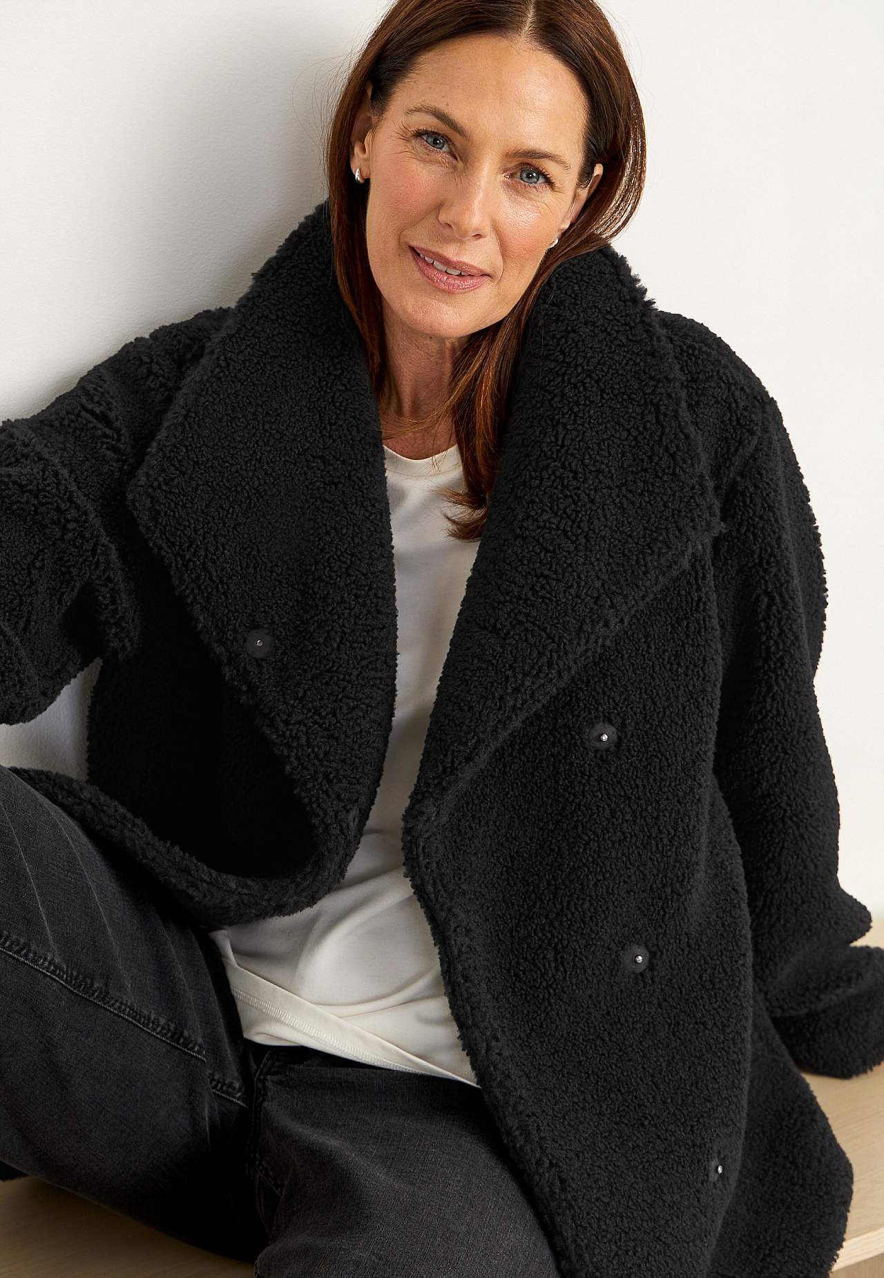 Fleecejacke mit Stehkragen