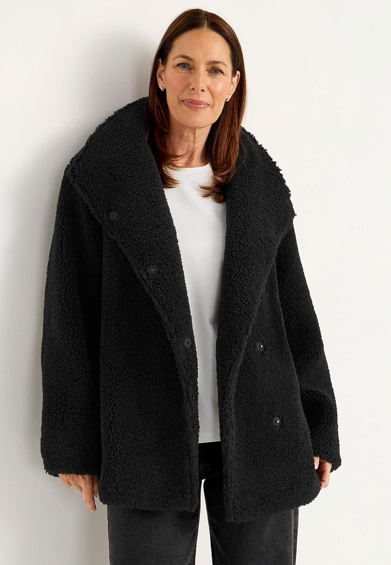 Fleecejacke mit Stehkragen
