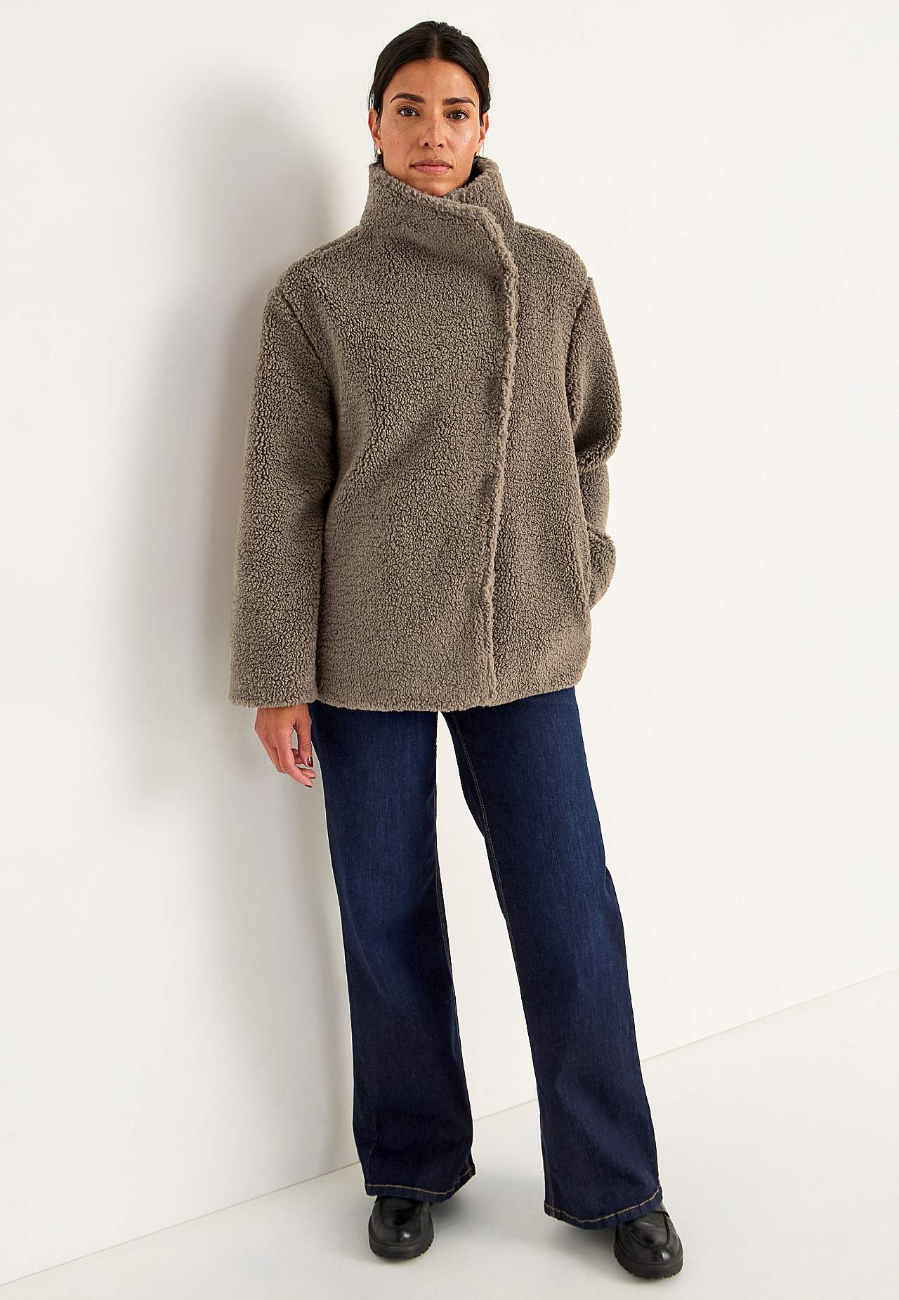 Fleecejacke mit Stehkragen
