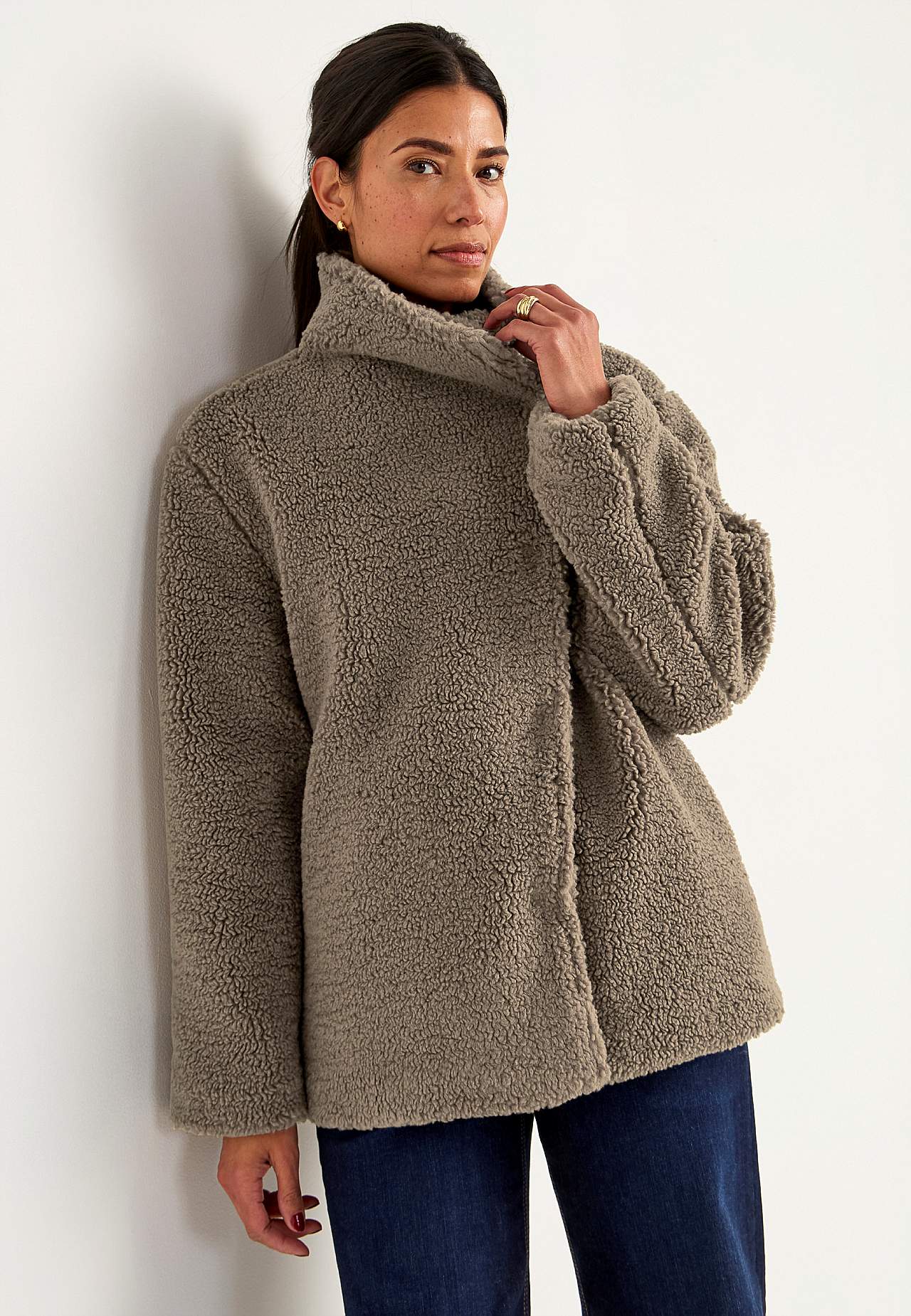Fleecejacke mit Stehkragen